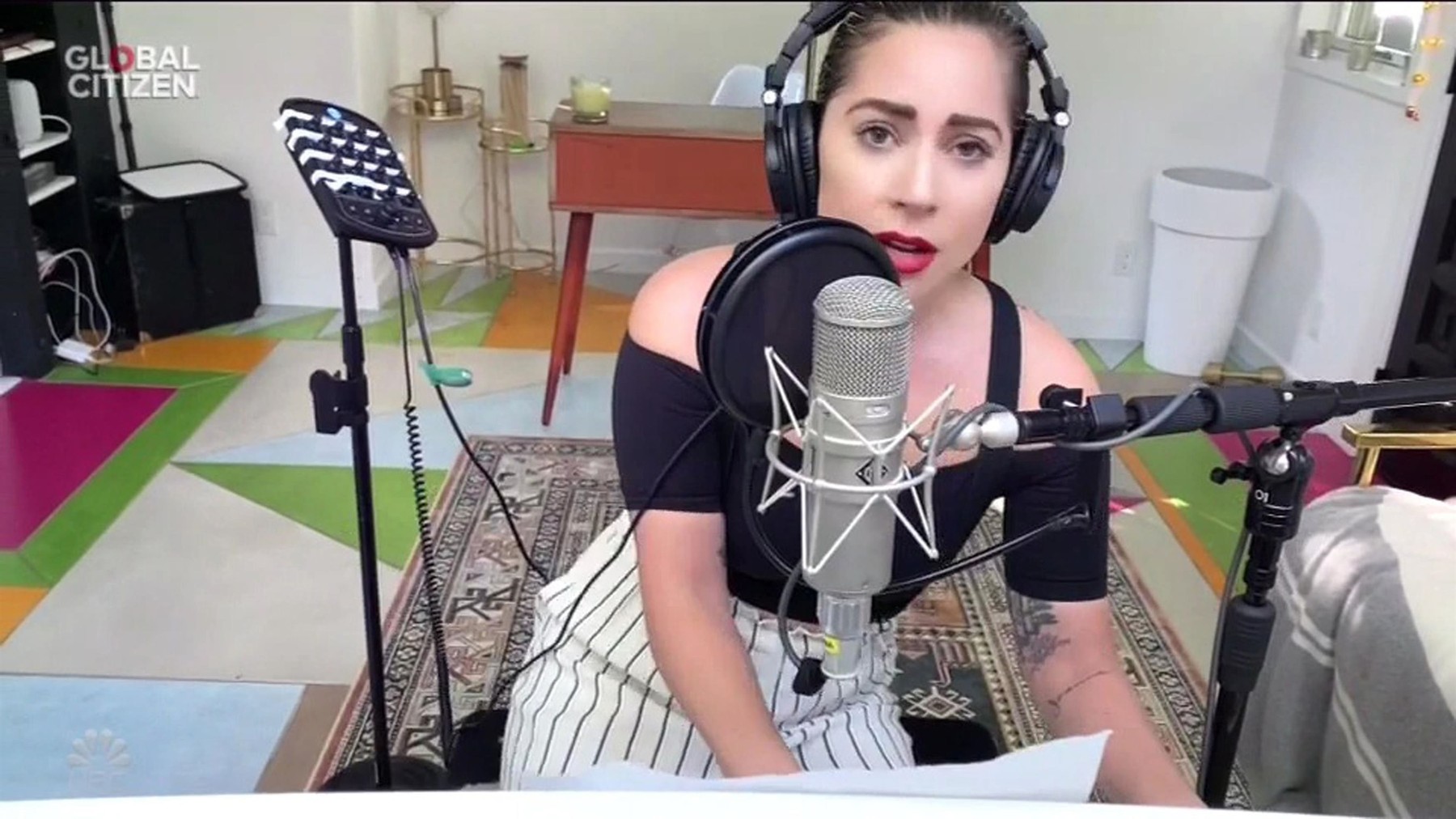 Lady Gaga kicks off One World: Together At Home concert special with a stirring rendition of the Nat King Cole classic Smile