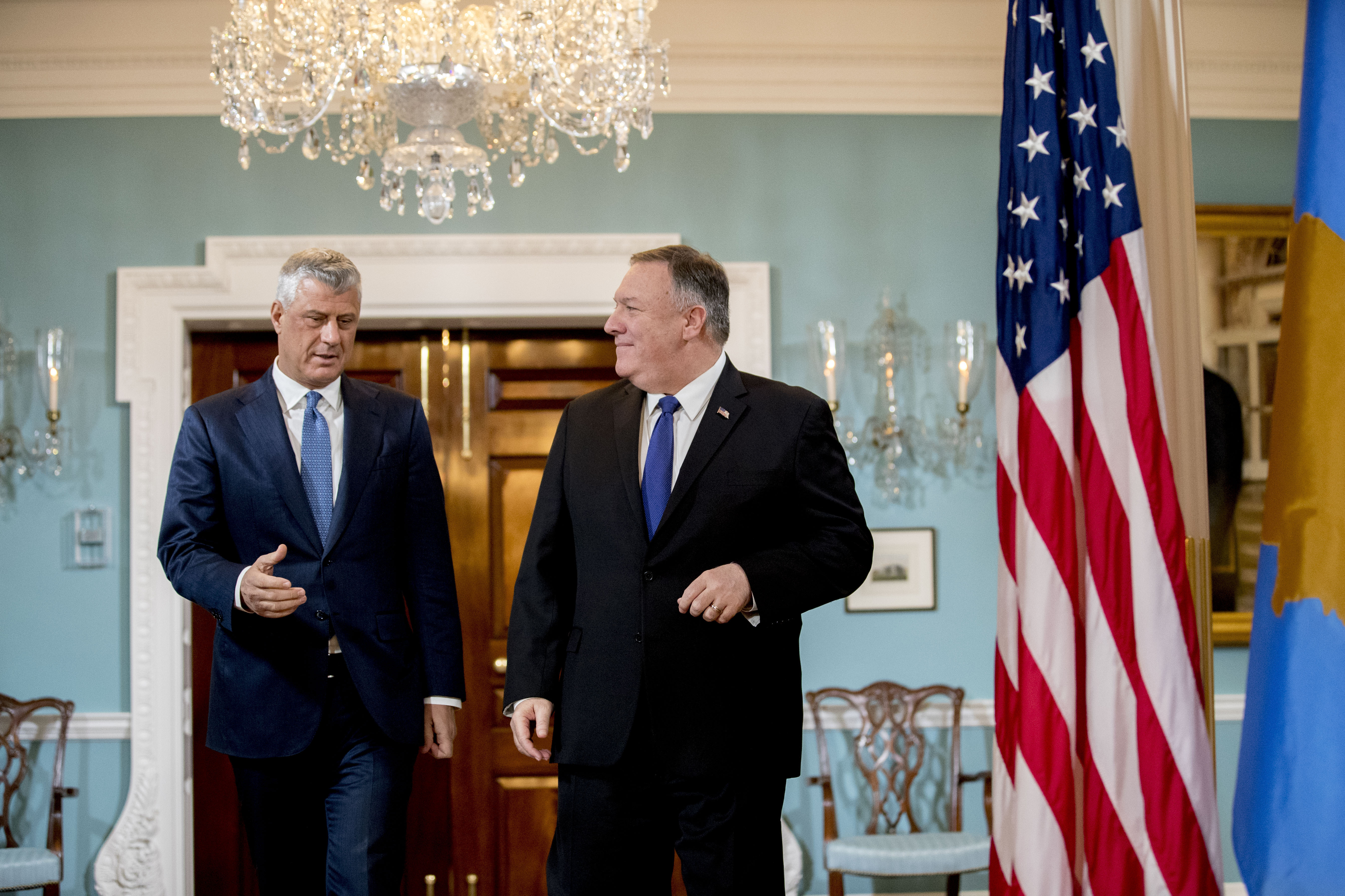 Vašington 26.02.2020. Hašim Tačic, Majk Pompeo Foto: Tanjug/AP Photo/Andrew Harnik