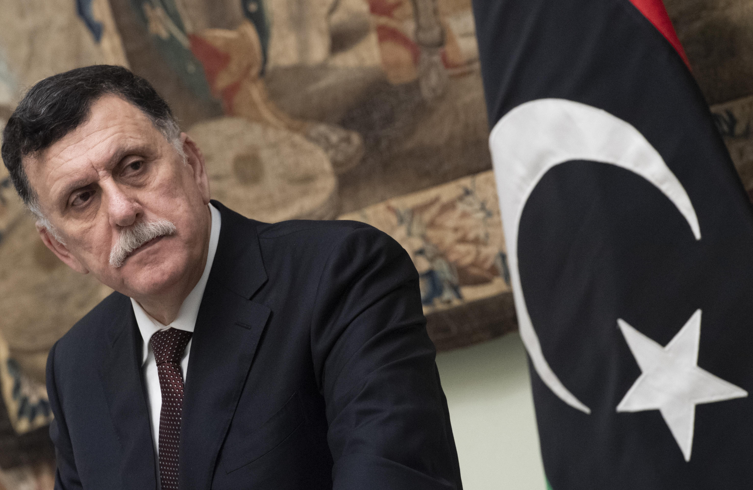 Libya GNA PM al-Sarraj in Rome