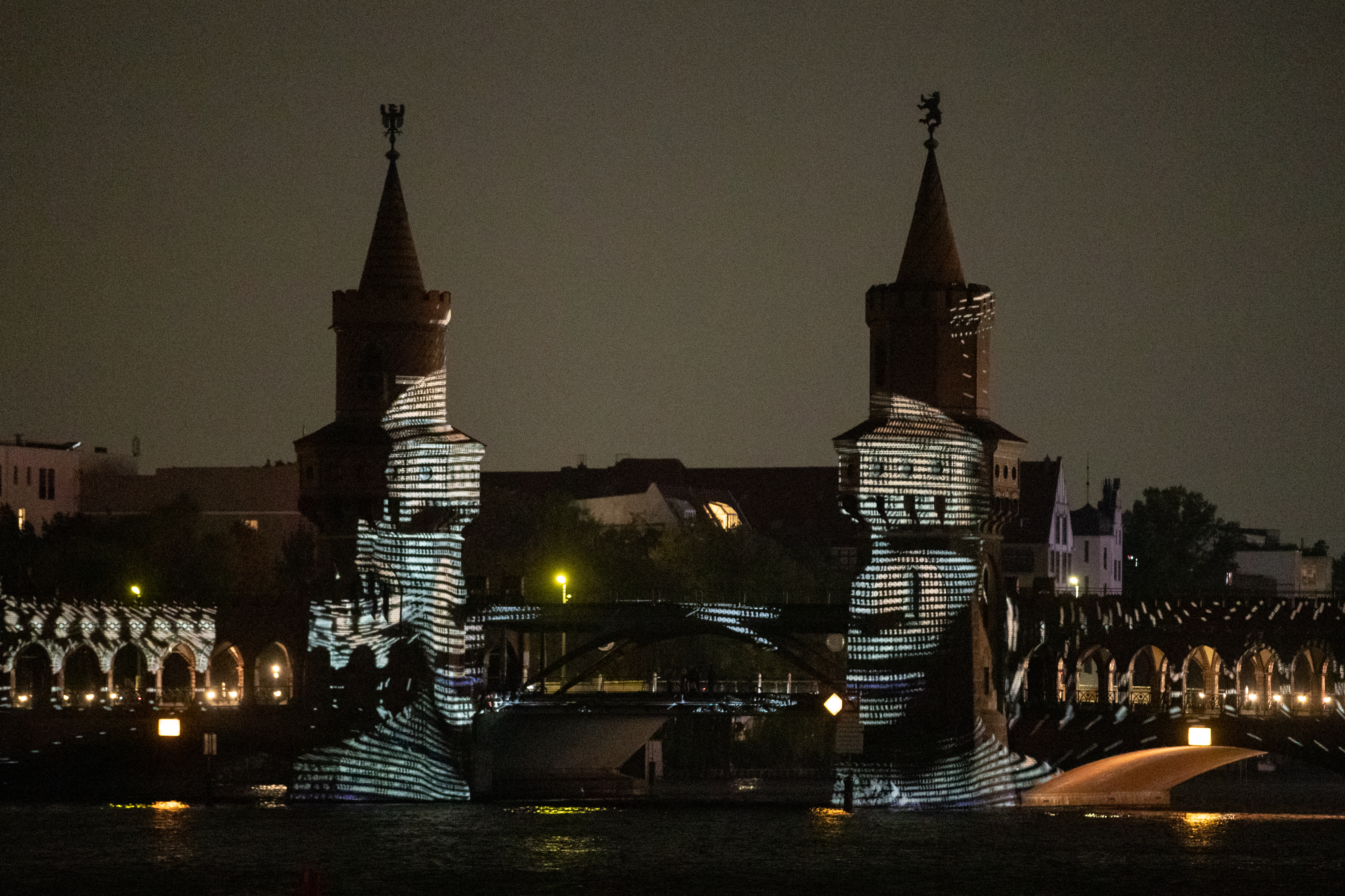 2020 Festival of Lights in Berlin The Oberbaumbruecke bridge