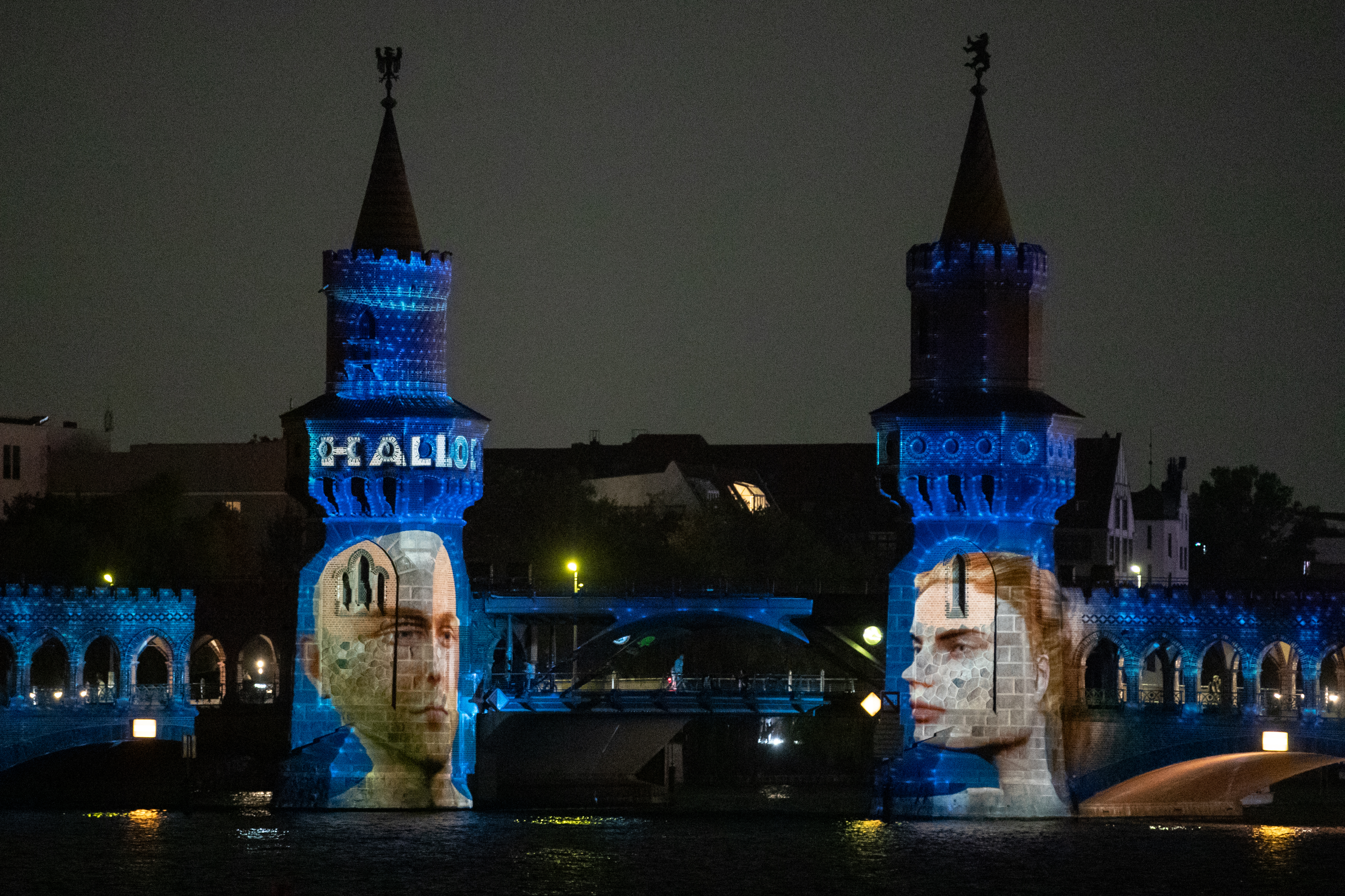 2020 Festival of Lights in Berlin The Oberbaumbruecke bridge
