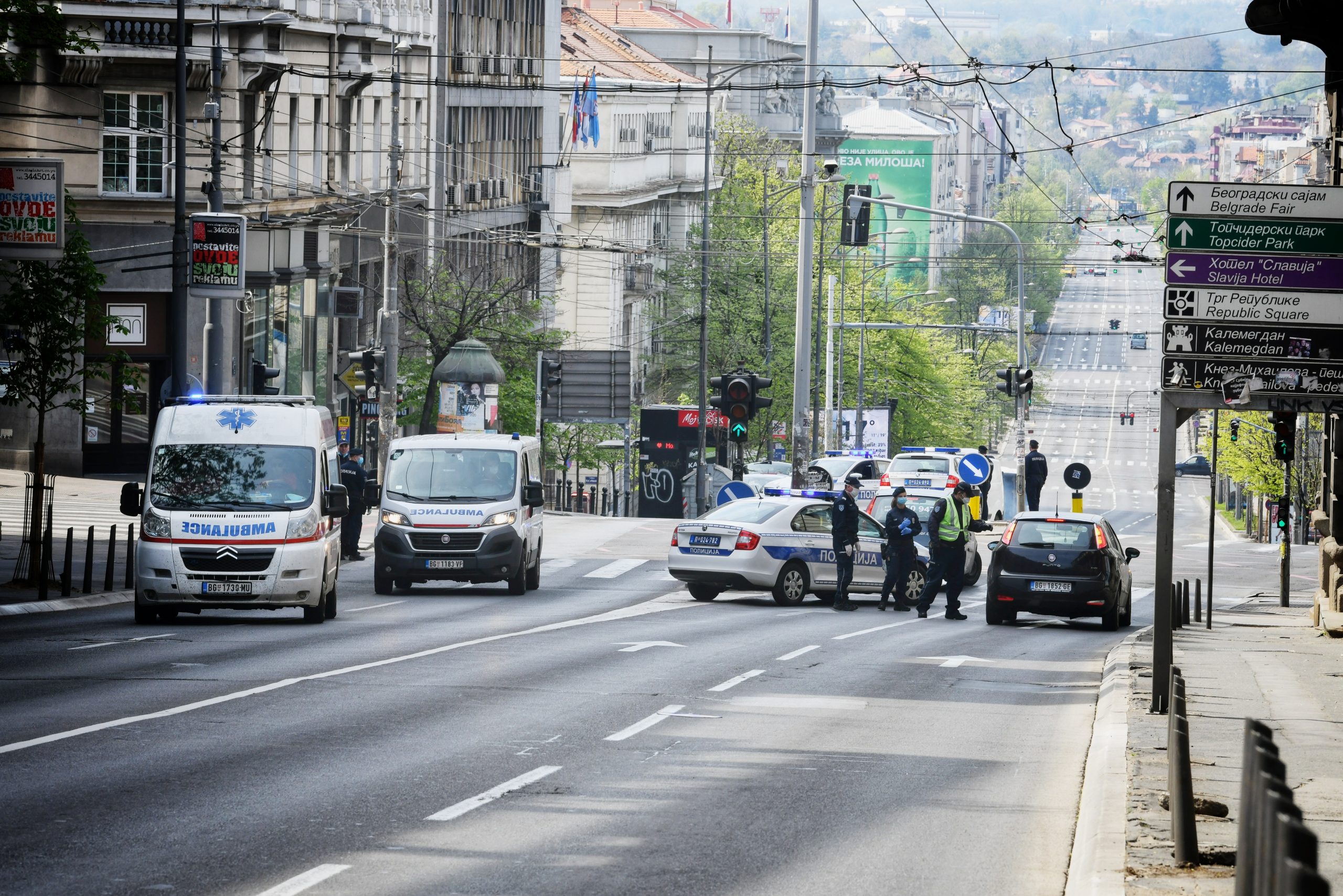 Beograd 11.04.2020. Proleće, Koronavirus, policijski čas, vikend, puste ulice, policija Foto: Vesna Lalić/Nova.rs