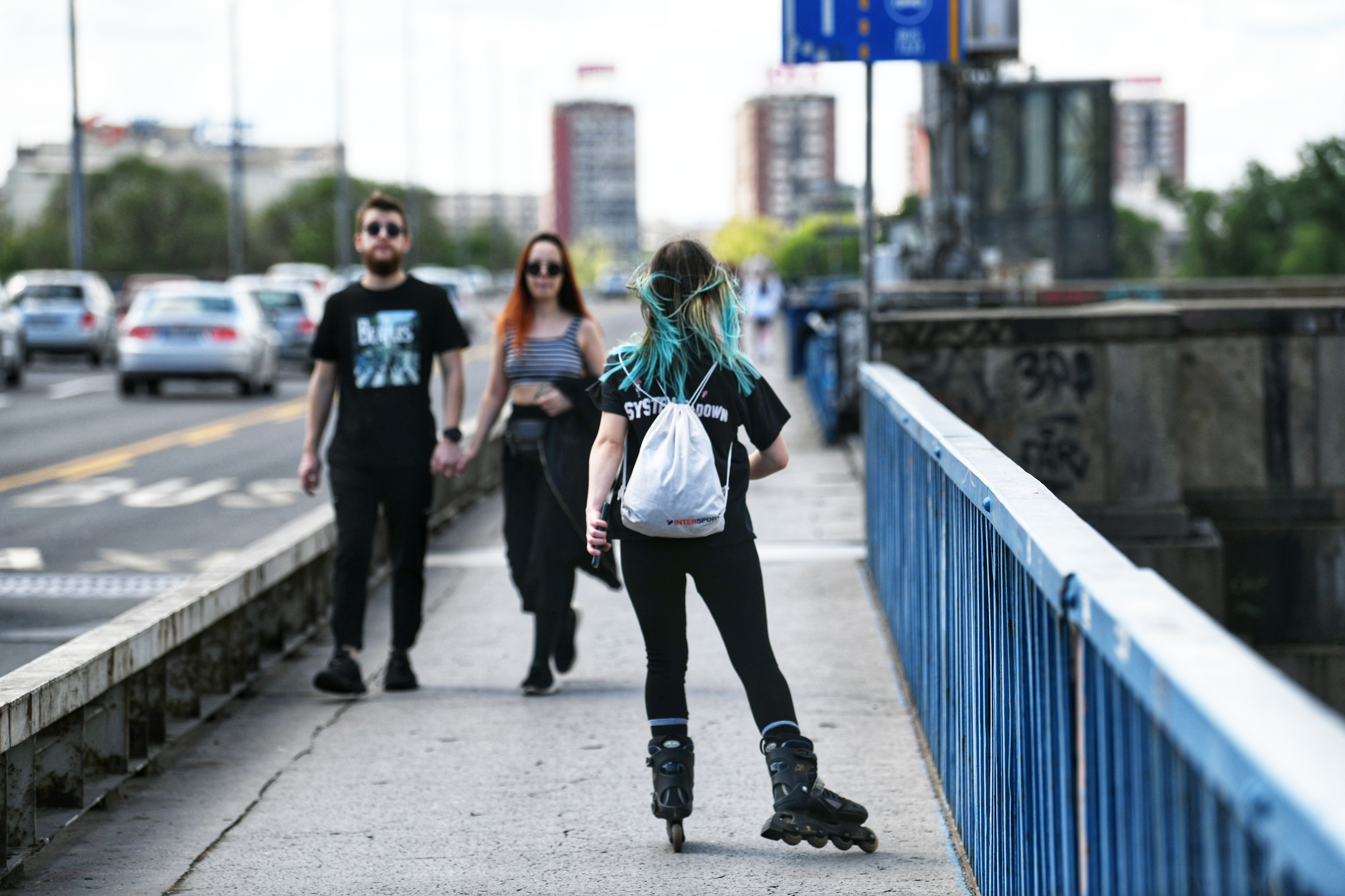 Beograd 30.04.2020 Brankov most, koronavirus, šetači, roleri,  lep dan Foto: Vesna Lalić/Nova.rs