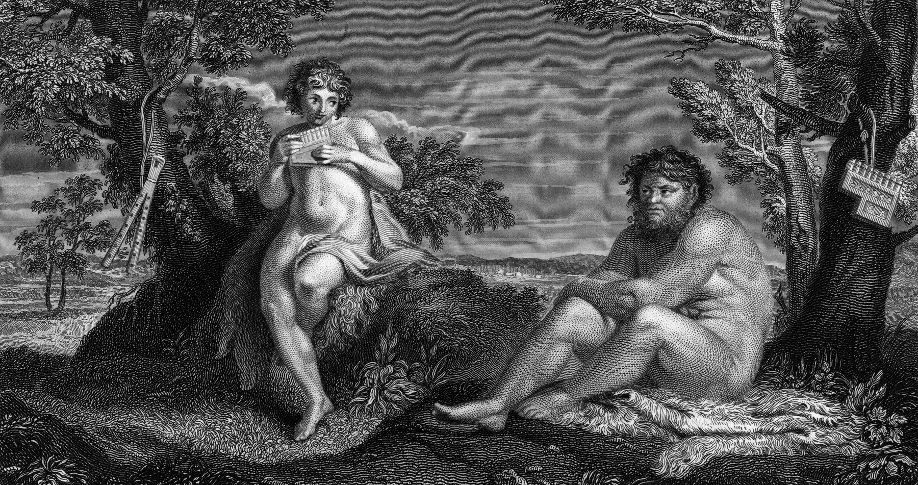 Pan teaching Apollo the use of the pipe - from the original,Image: 20814287, License: Rights-managed, Restrictions: , Model Release: no, Credit line: TopFoto / Topfoto / Profimedia