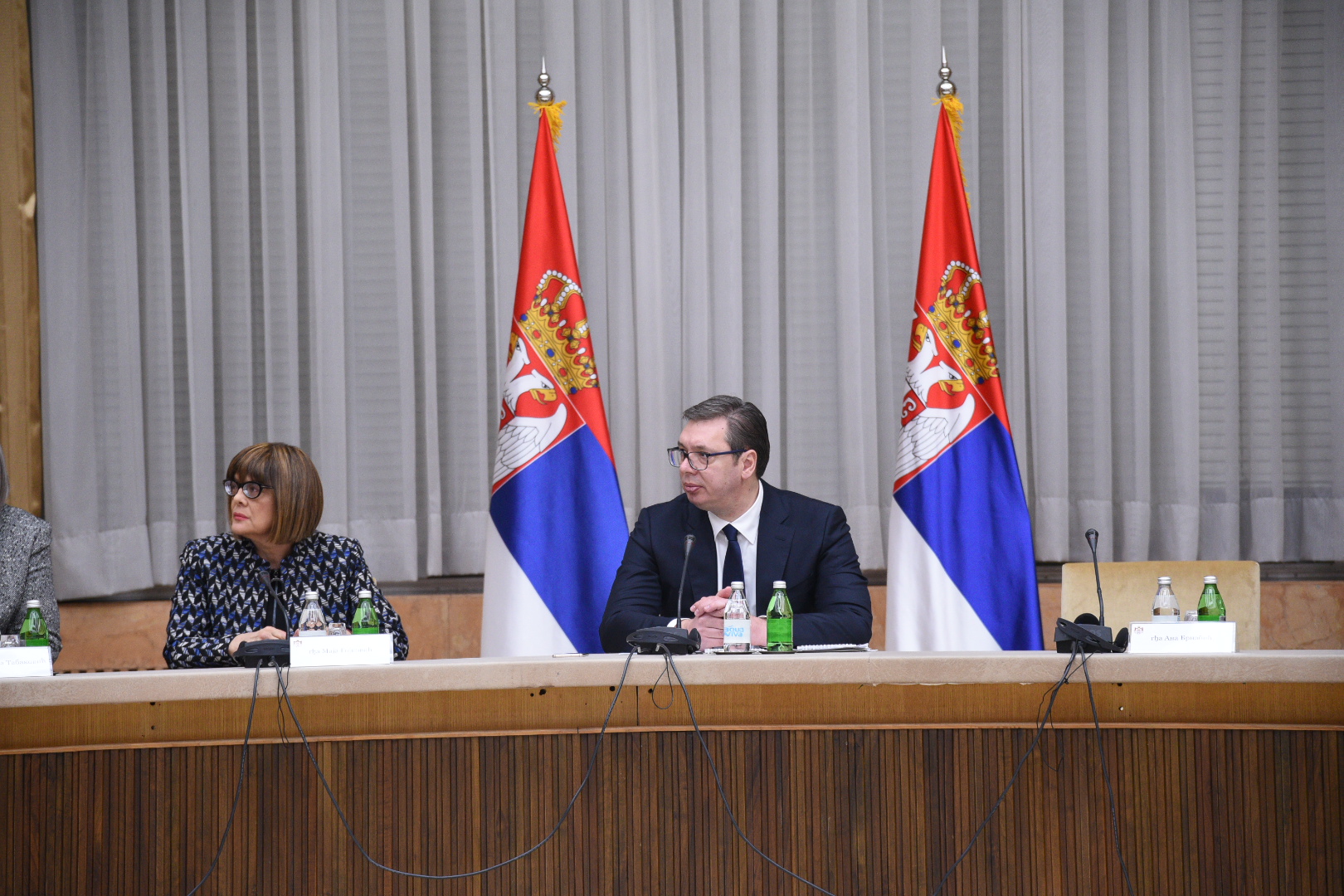 Beograd 15.03.2020. Maja Gojković, Aleksandar Vučić, Krizni štab Foto: Dragan Mujan/Nova.rs
