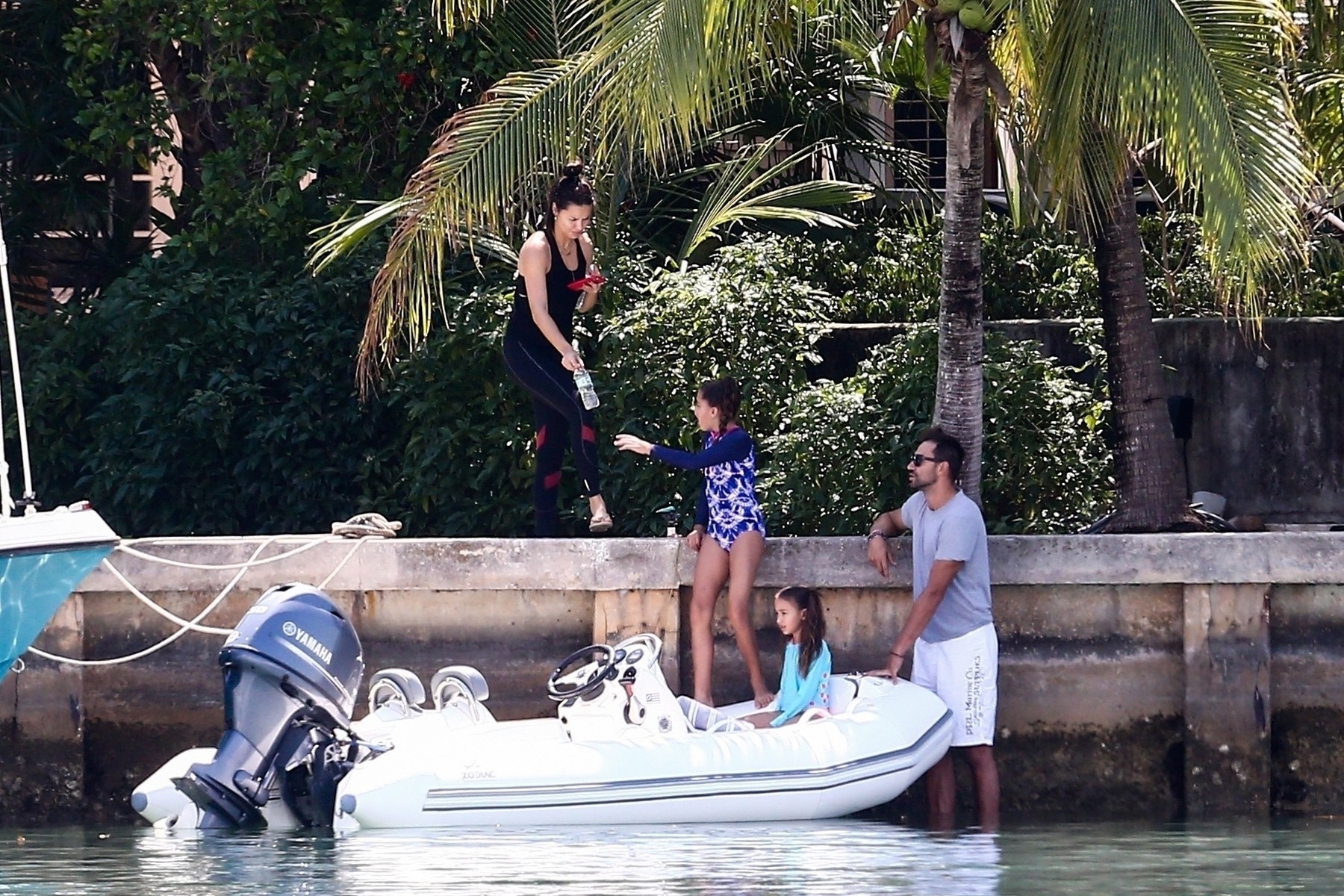 *EXCLUSIVE* Adriana Lima lets the girls go on a Boat Ride with ex Marko Jaric