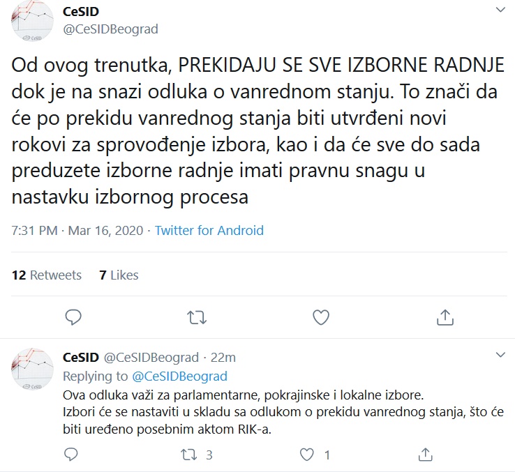 RIK doneo odluku o odlaganju izbora