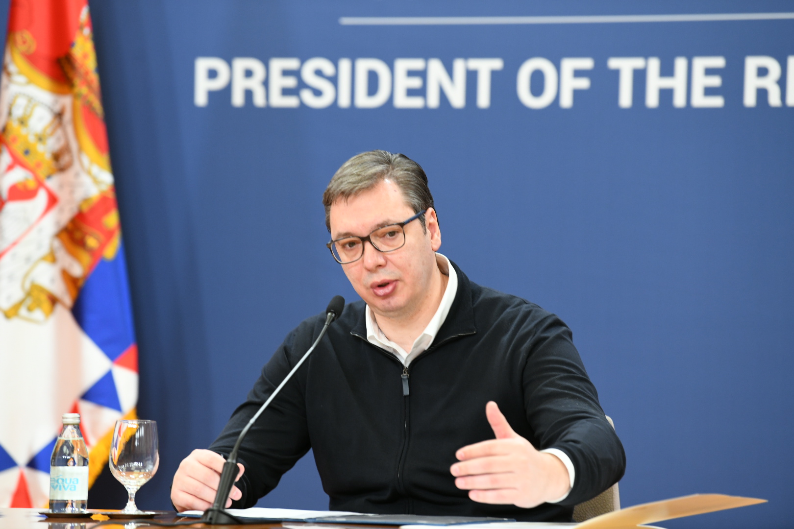 Beograd 19.03.2020. Aleksandar Vučić, obraćanje, konferencija za novinare, palat Srbija, koronavirus, vanredno stanje Foto: Vesna Lalić/Nova.rs