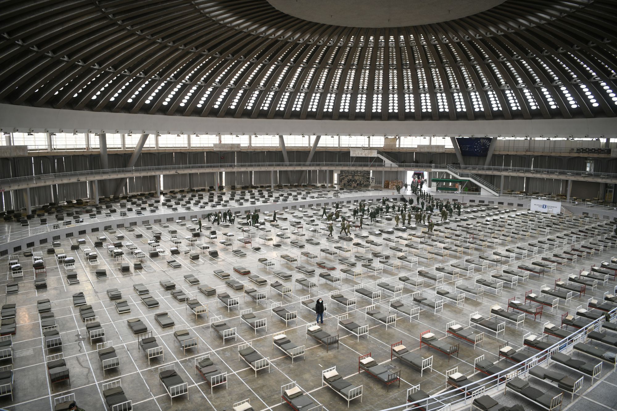 Beograd 24.03.2020. Beogradski sajam, privremena bolnica, vojska, vojnici, koronavirus, vanredno stanje Foto: Filip Krainčanić/Nova.rs
