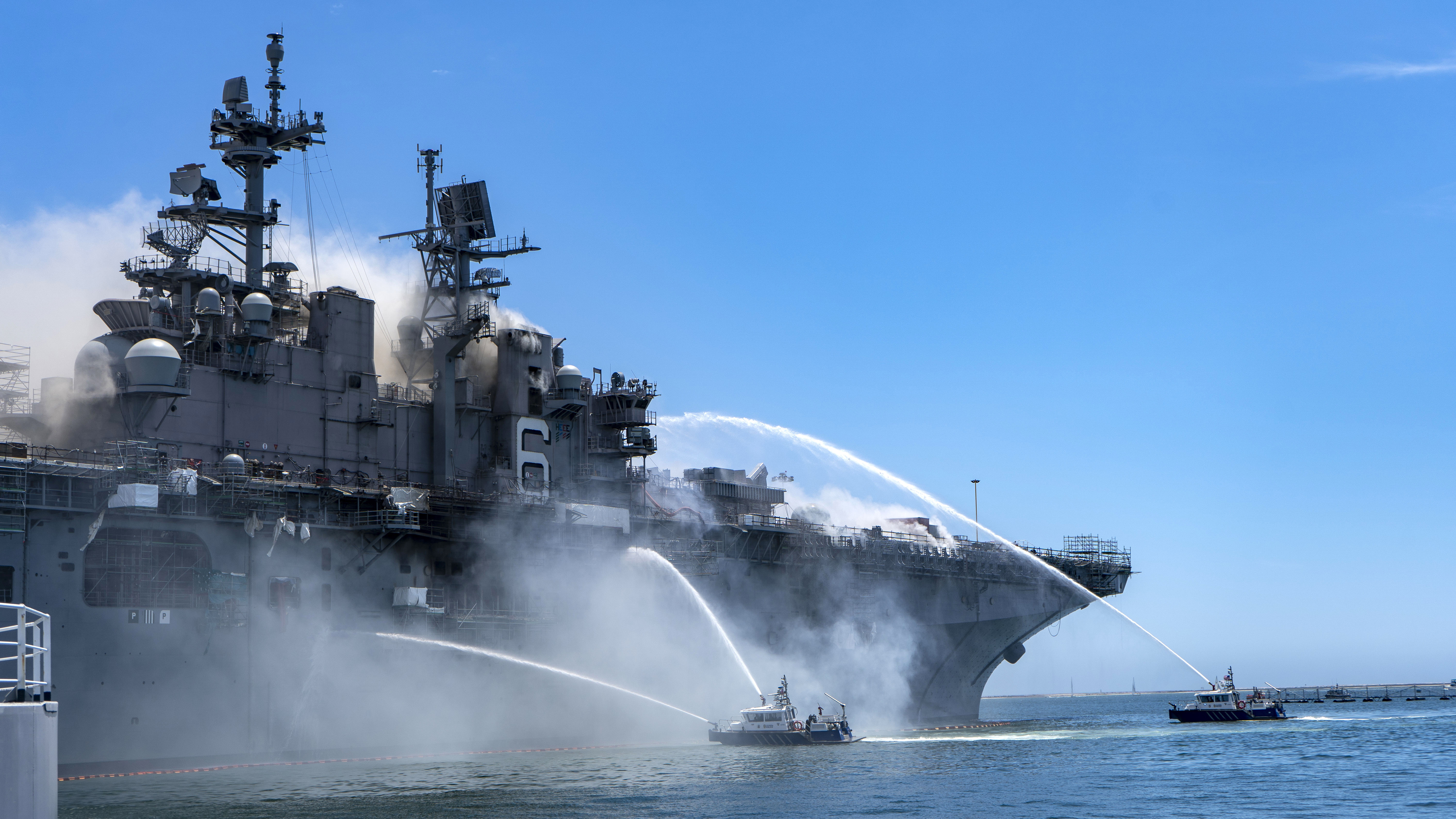Fire aboard USS Bonhomme Richard