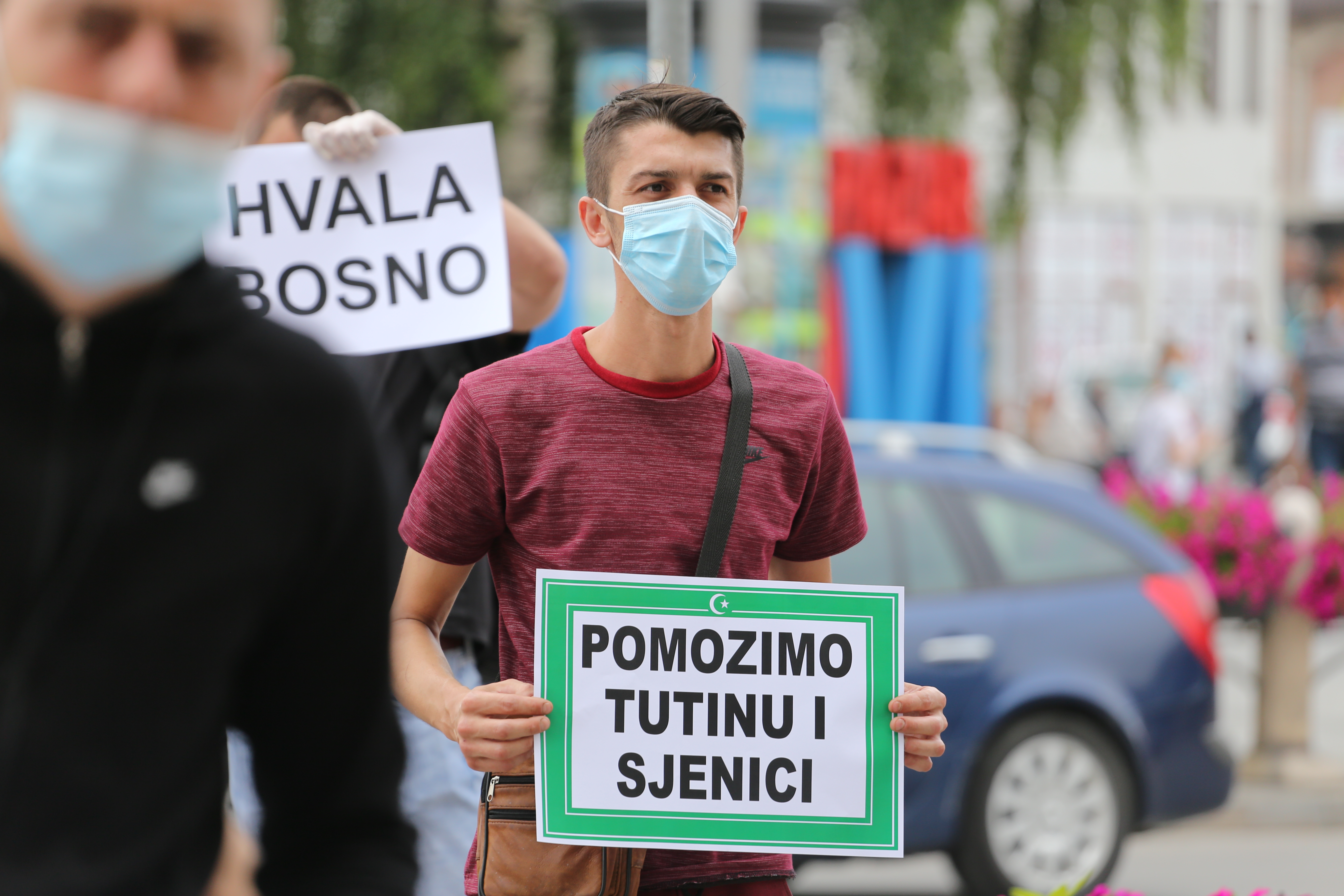 Novi Pazar, 05.07.2020. Protest ispred Gradske uprave u Novom Pazaru Foto: Irfan Ličina/Nova.rs
