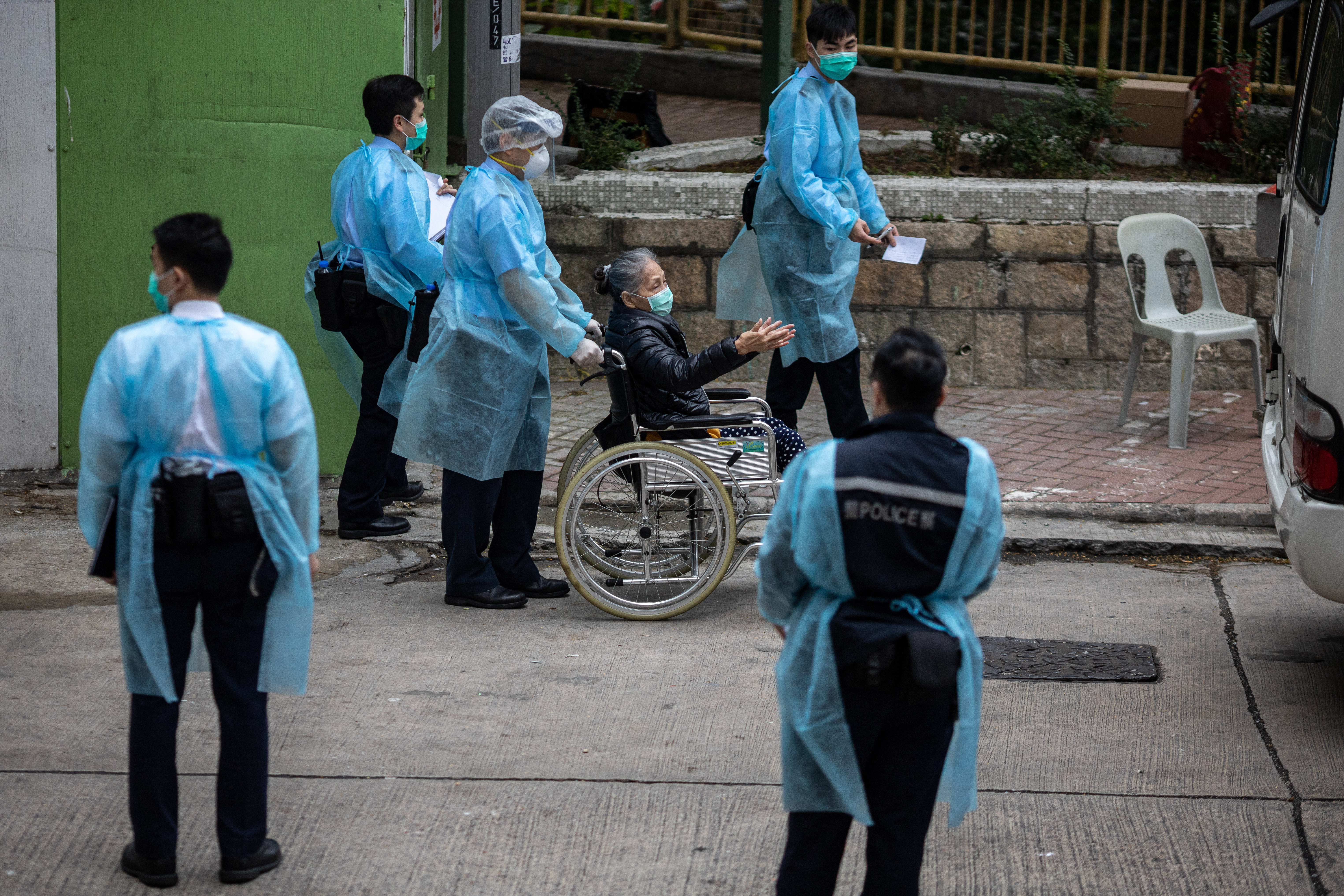 Health workers at public housing estate