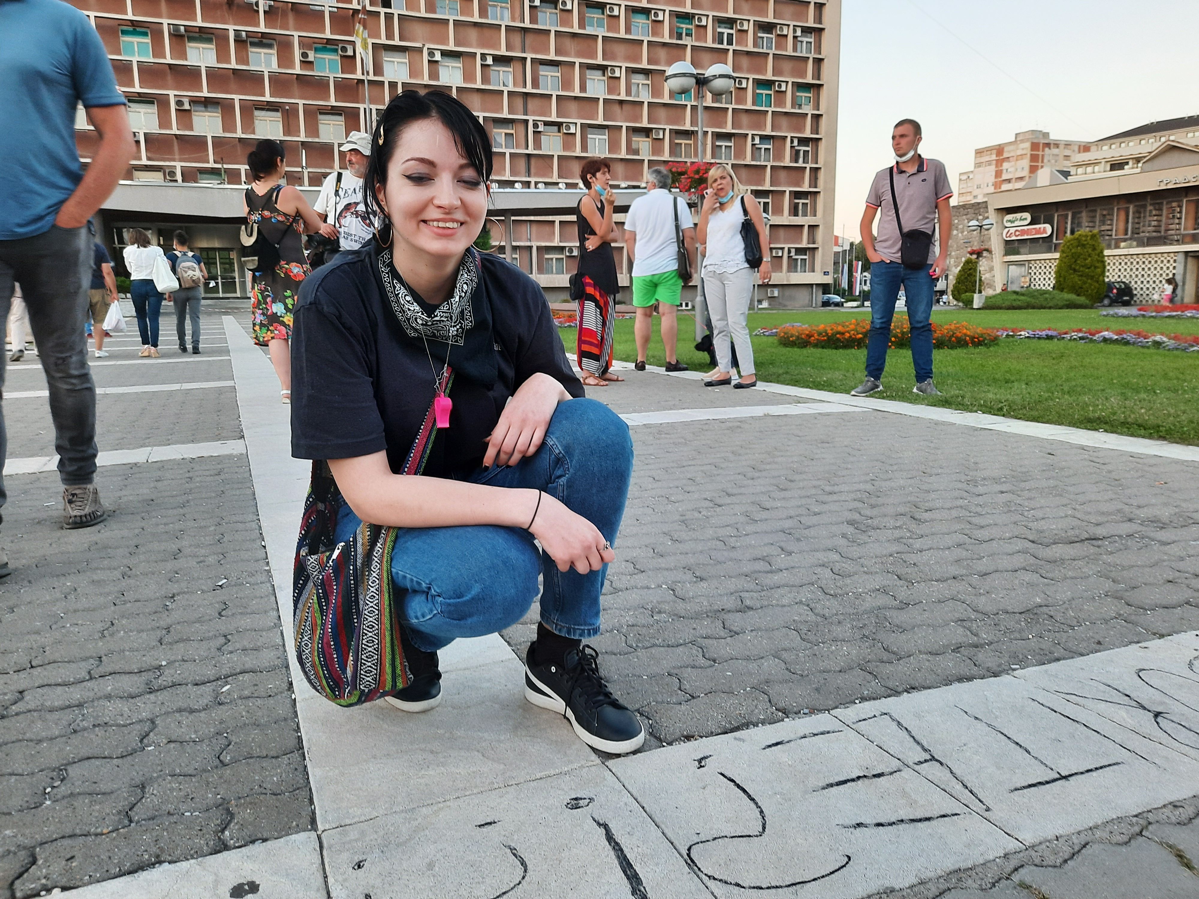 Kragujevac 10.07.2020. Tara Adamović, anketa. Protest, malo ljudi Foto: Aleksandra Petrović/Nova.rs