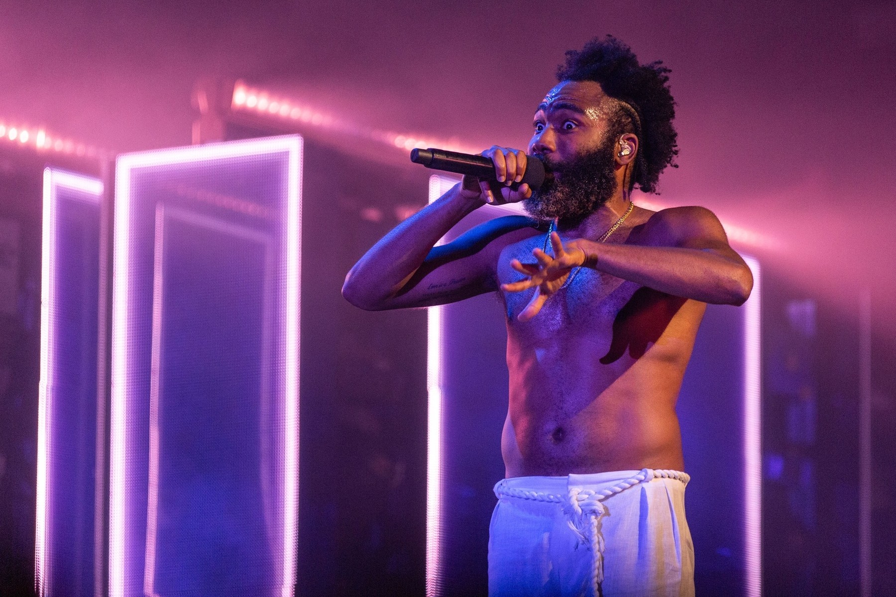 Čildiš Gambino Donald Glover Tennessee,   - Various bands on stage in concert performing live during the Bonnaroo Music + Arts Festival in Manchester, Tennessee, United States.
