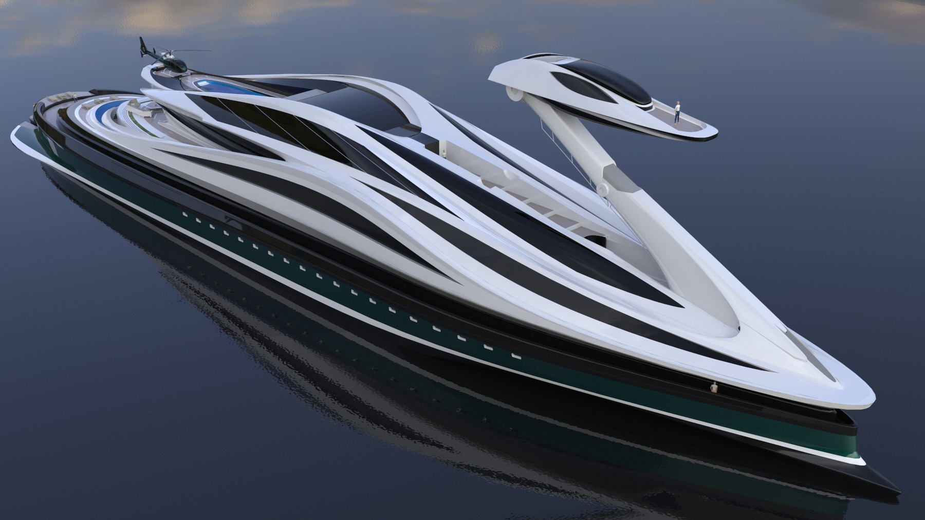 Luxury superyacht looks like a swan