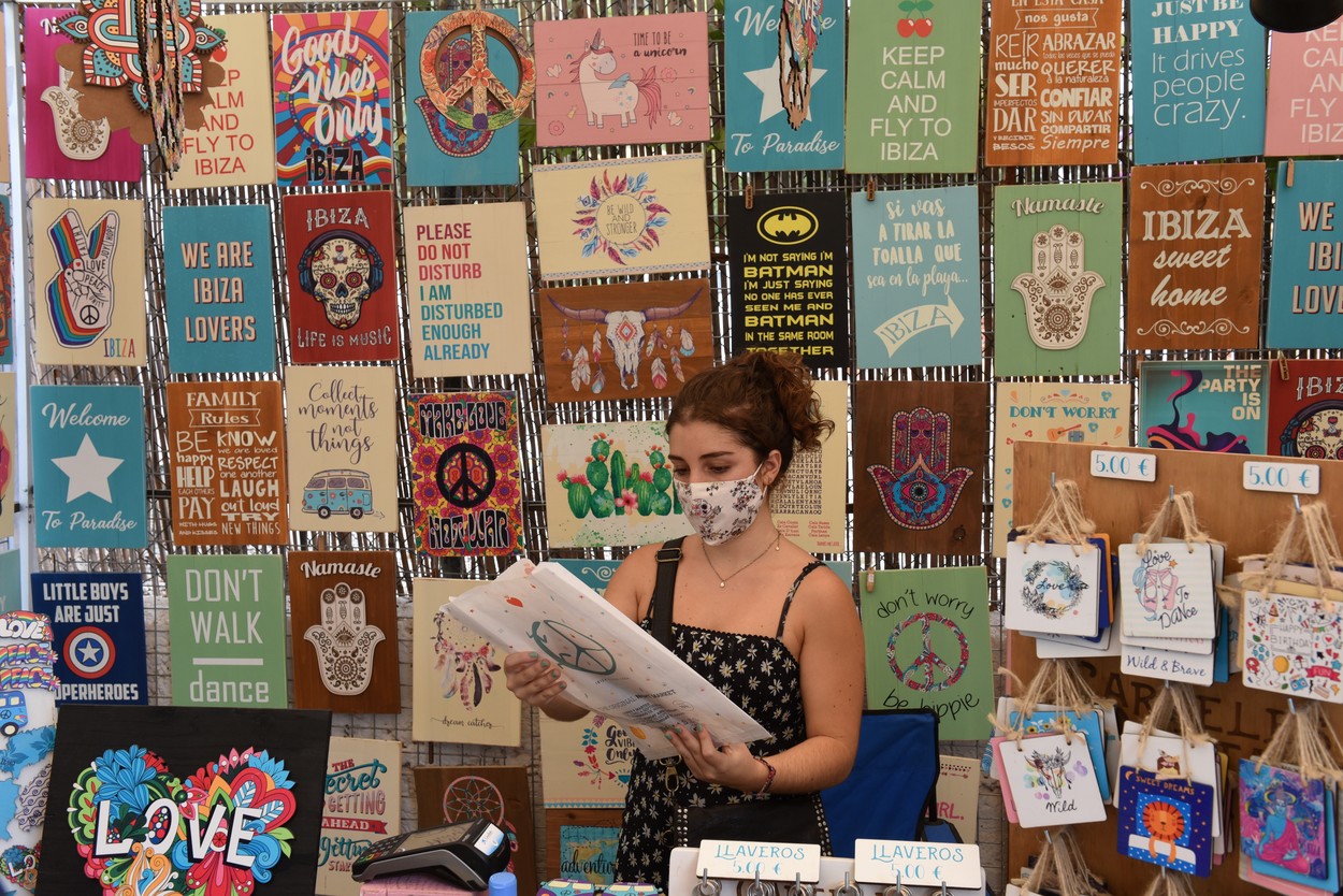 Las Dalias market in Sant Carles de Peralta, Spain - 29 Aug 2020