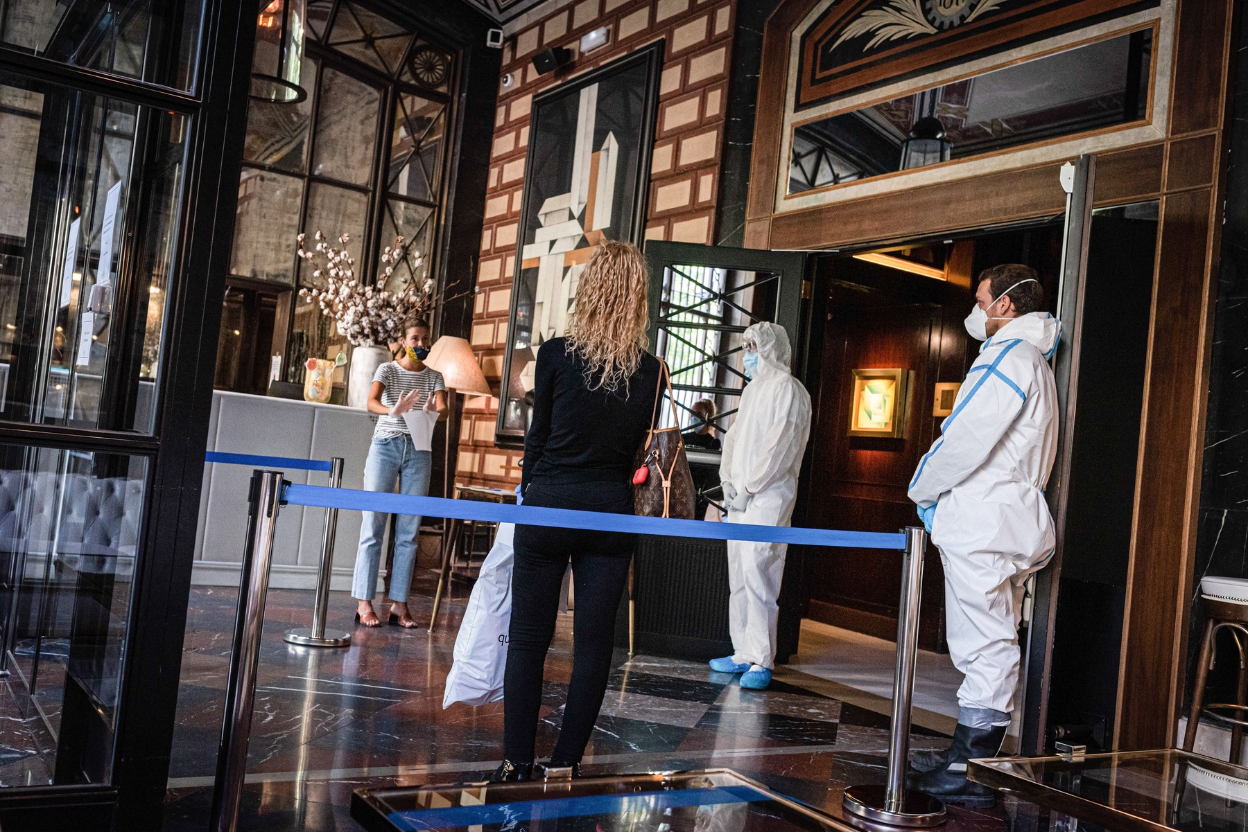 Cotton House Hotel turned to a hospital in Barcelona, Spain - 06 May 2020