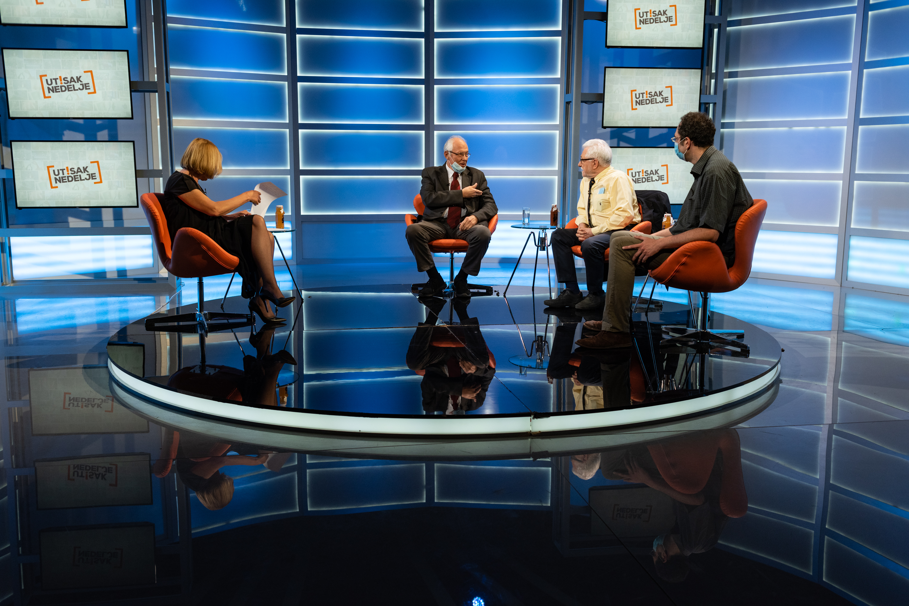 Beograd 10.05.2020. Olja Bećković, Predrag Kon, Zoran Radovanović, Srđa Janković, emisija Utisak nedelje Foto: Ivan Dinić/Nova.rs