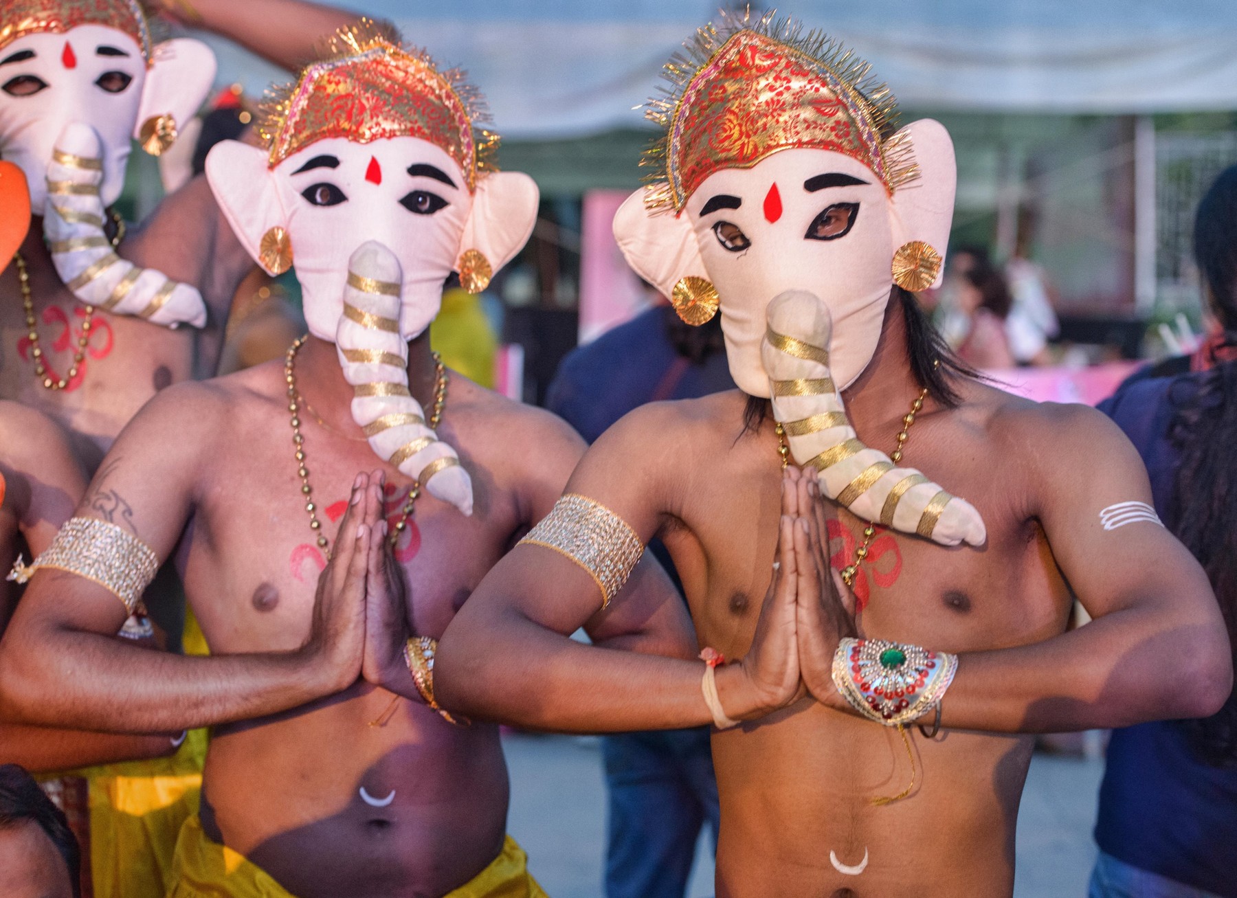 performing Indian Ganesha elephant mask dancers, Mumbai, Image: 214643329, License: Rights-managed, Restrictions: , Model Release: no, Credit line: dave stamboulis / Alamy / Alamy / Profimedia