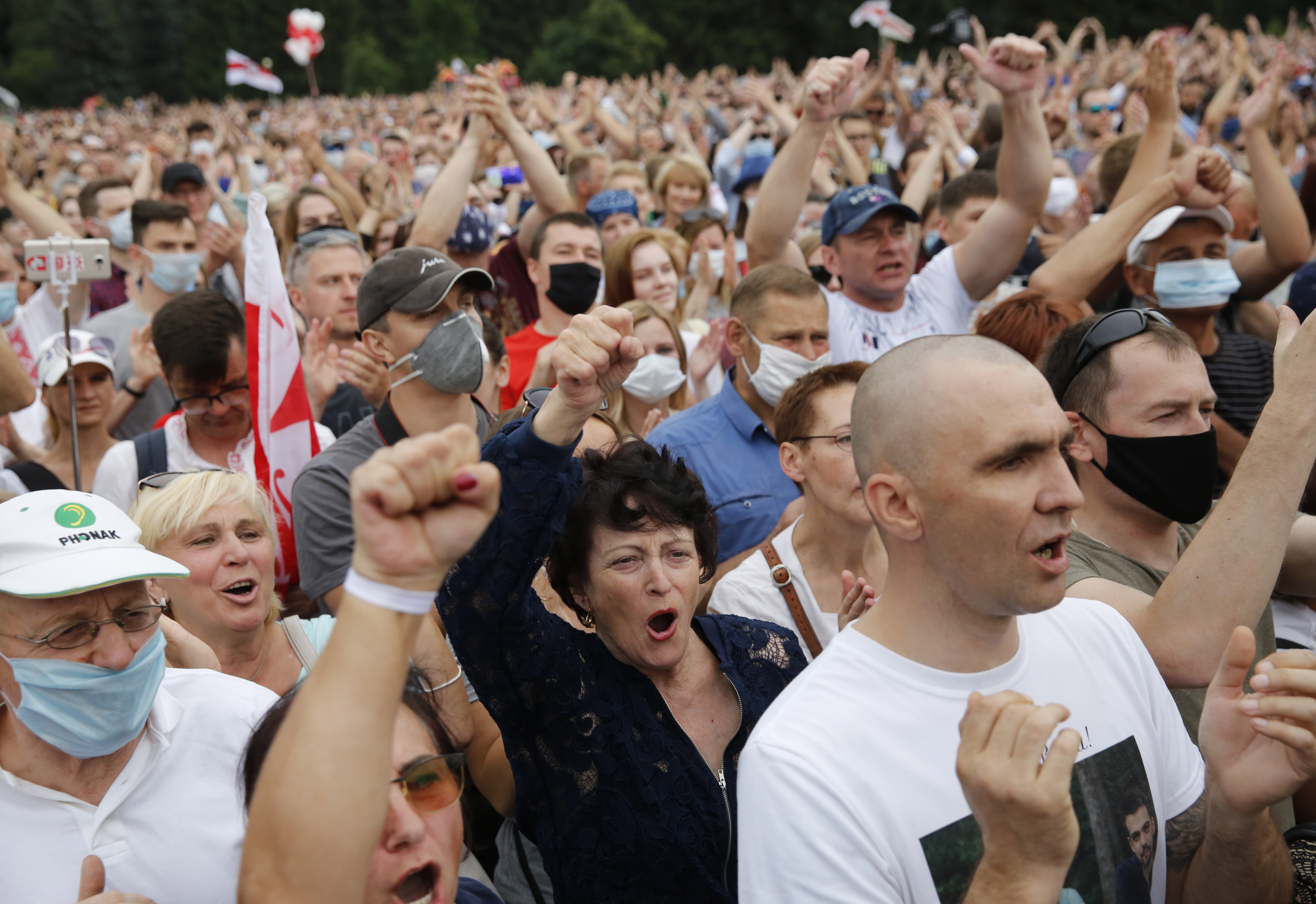 Belarusian presidential candidate Svetlana Tikhanovskaya holds campaign rally in Minsk