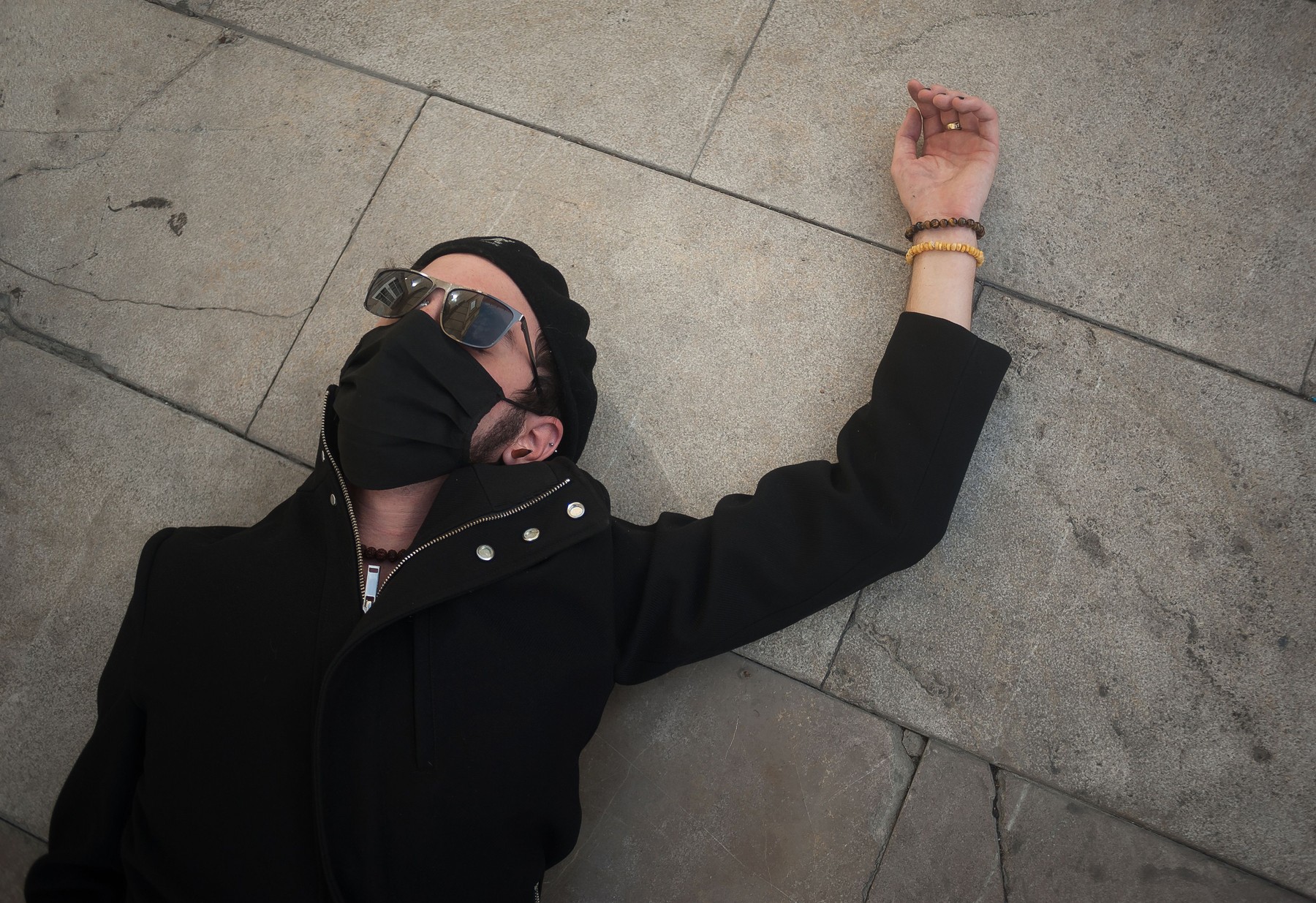 'Red Alert' organized a performance depicting the funeral of live events sector in Malaga, Spain - 11 Dec 2020