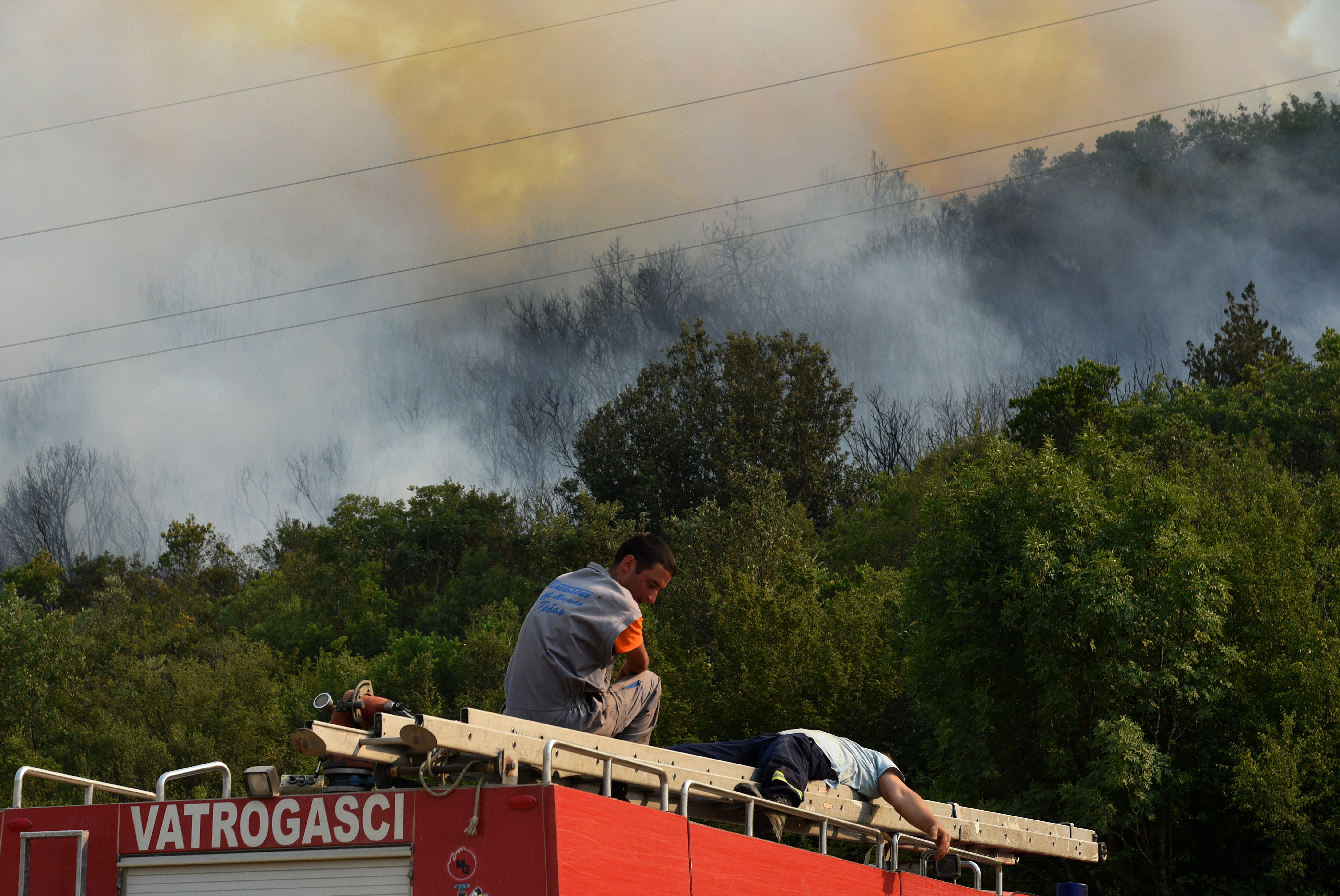 Forest fire in Lustica near Tivat pozar