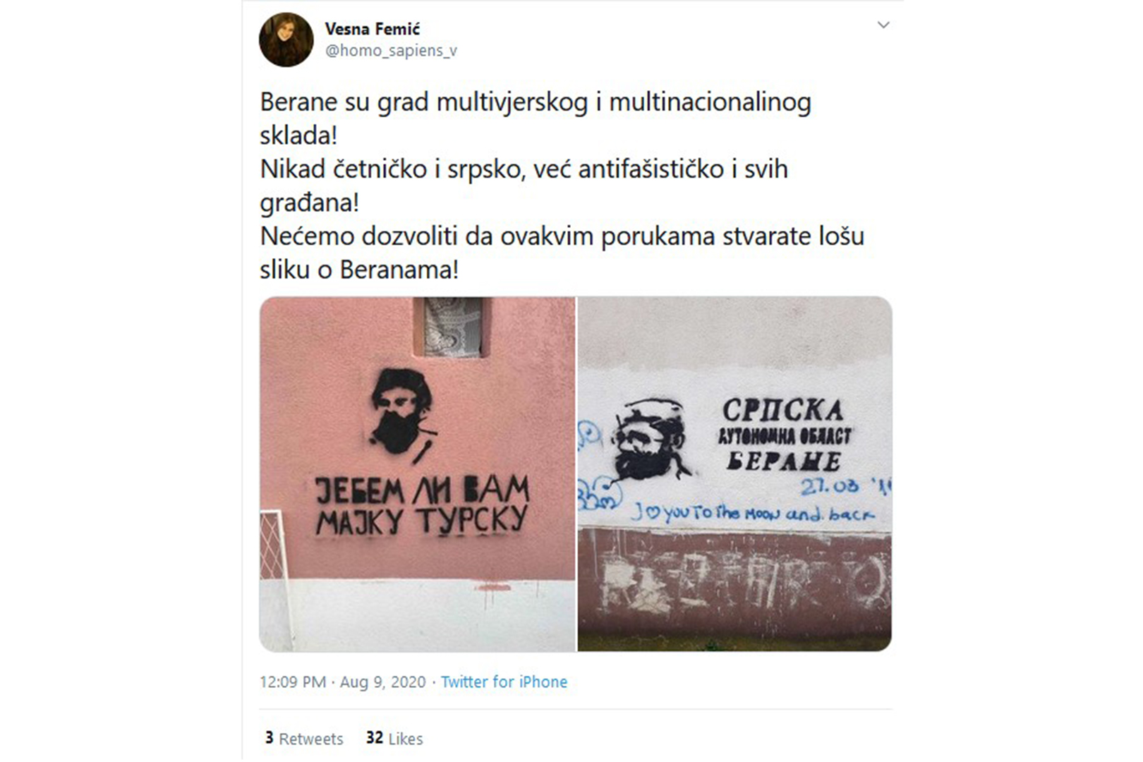 Berane grafiti, Jebem li vam majku Tursku