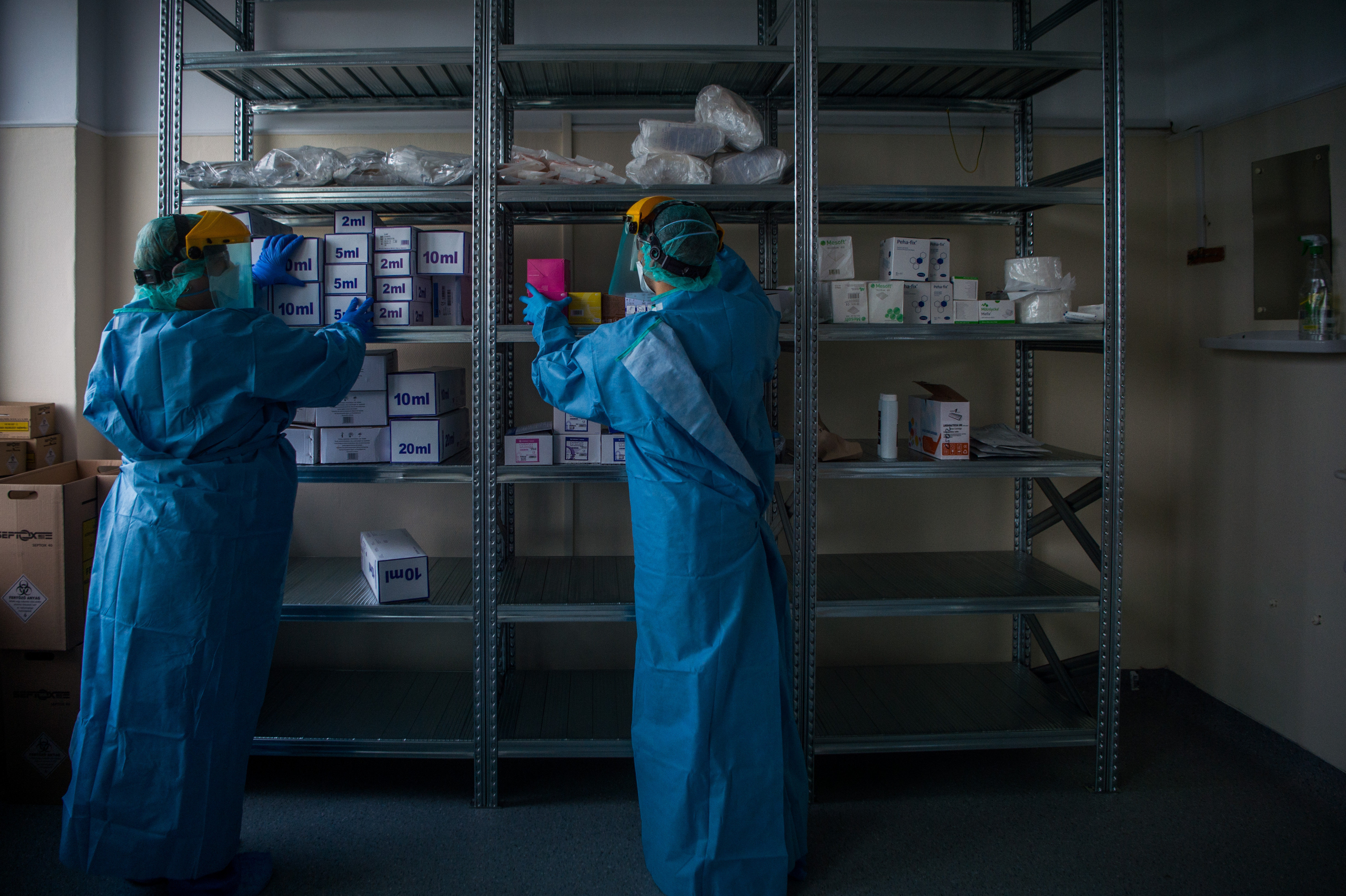 Care unit of the new COVID-19 infected patients inside the Koranyi National Institute of Pulmonology in Budapest