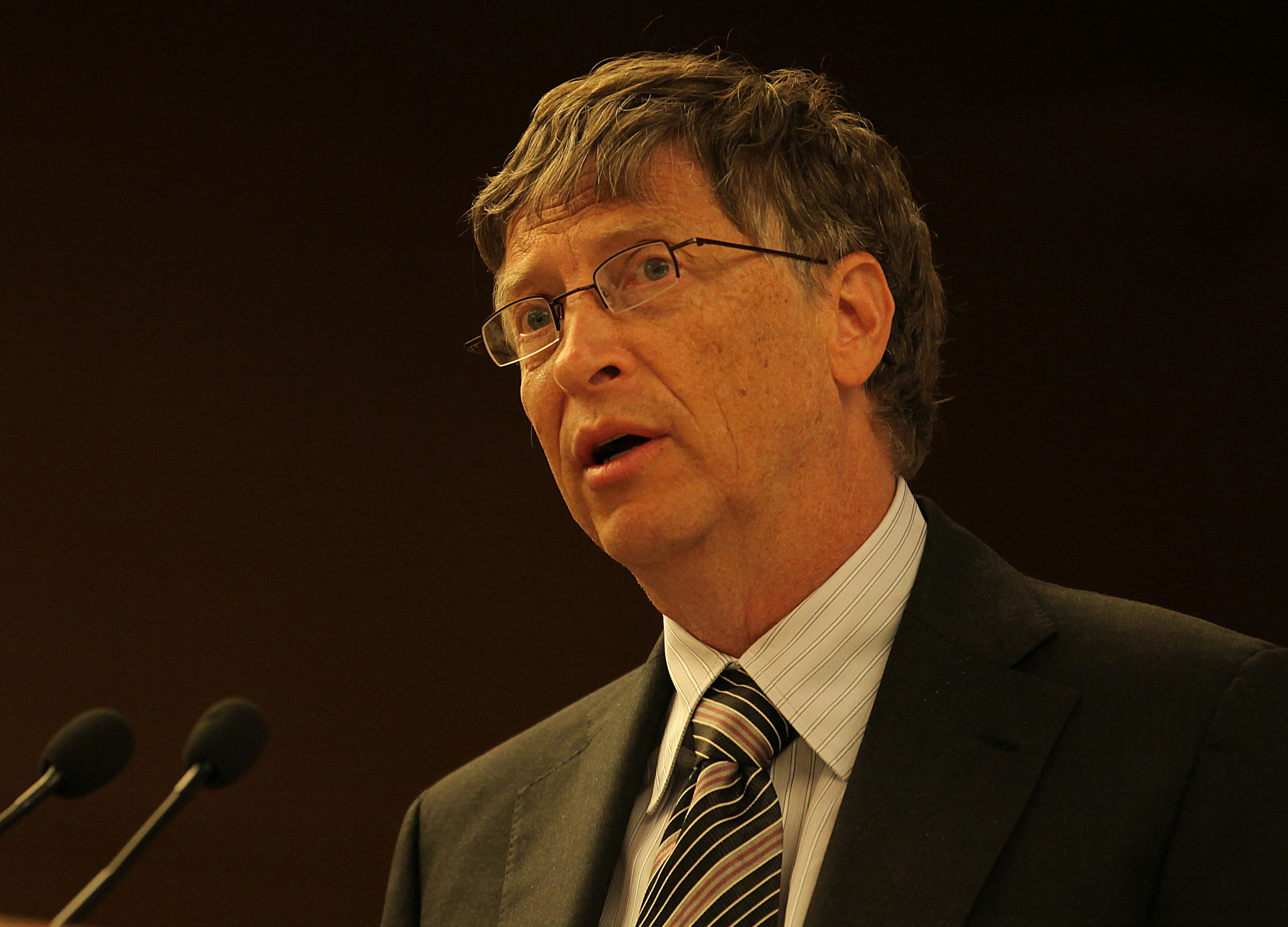 Chairman, Microsoft corporation and co-chairman Bill and Melinda Gates foundation, Bill Gates addresses the gathering