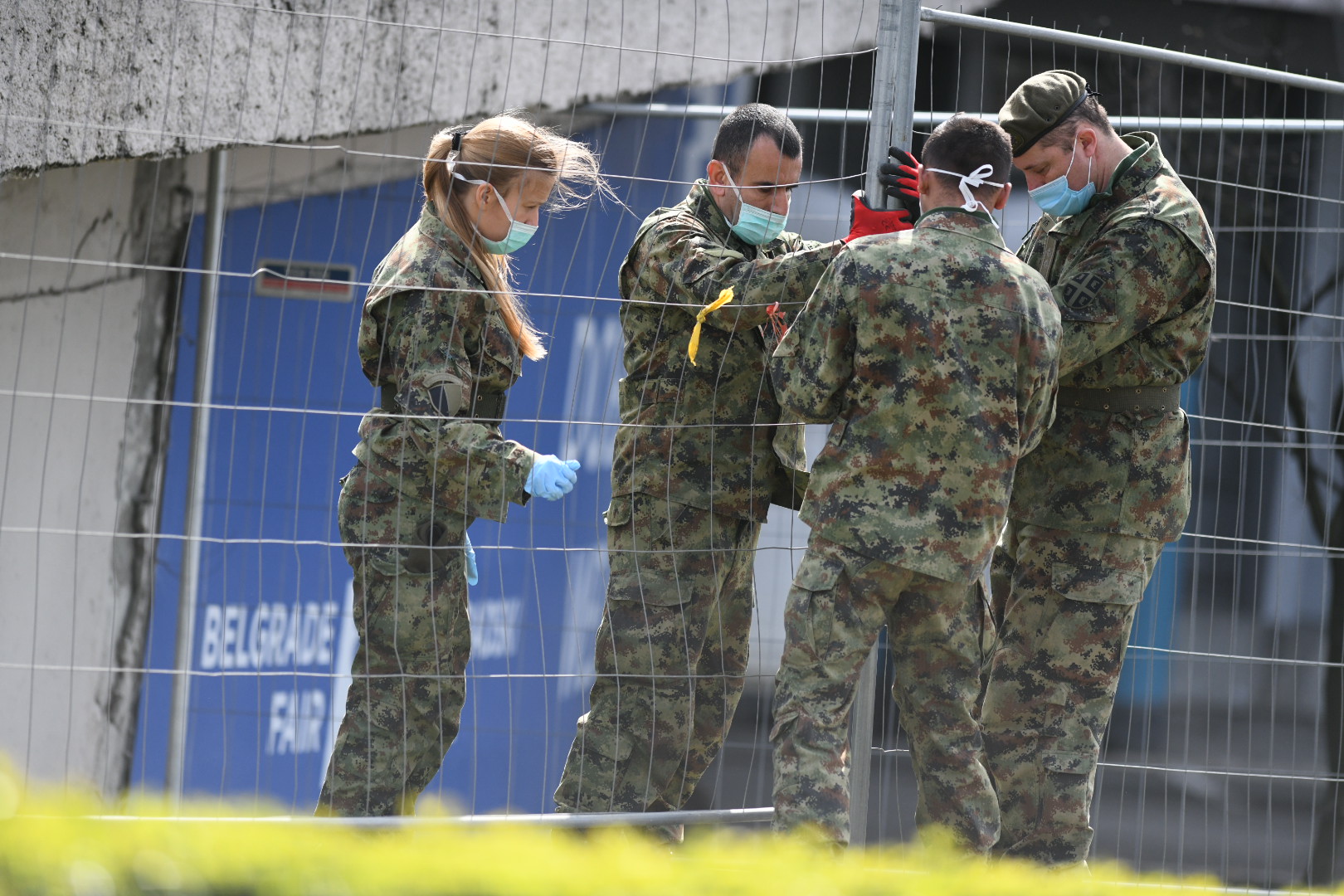 Beograd 27.03.2020. Beogradski sajam poslednje pripreme za prihvat pavijenata zaraženih koronavirusom Vojska Srbije karantin izolacija prihvatni centar koronavirus Foto:Vesna Lalić/Nova.rs