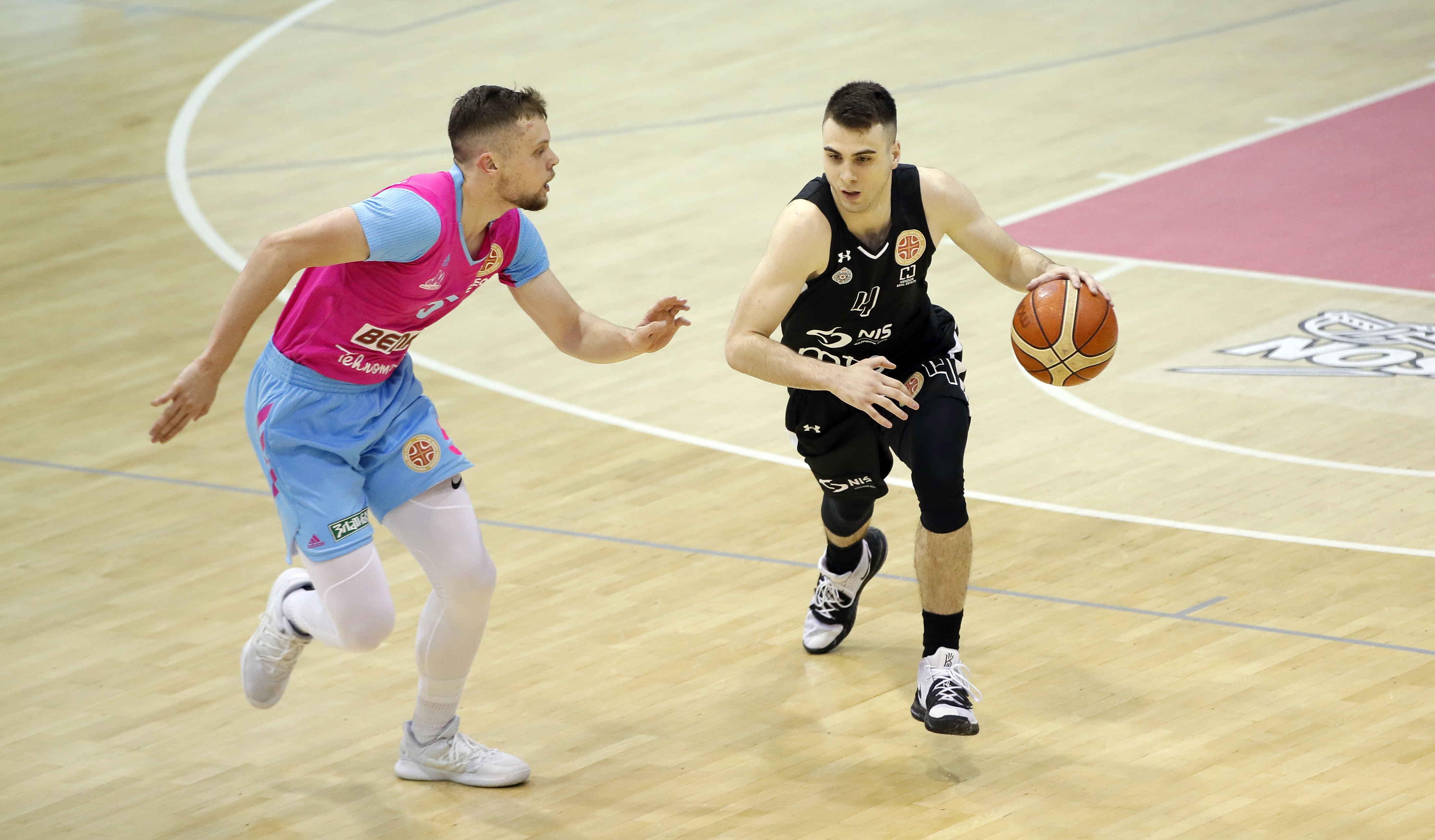 Andrija Marjanovic i Vasilije Pusica  KLS Liga, Kosarkaska Liga Srbije, Mega - Partizan, Belgrade, Serbia on Maj 16. 2019. 16.5.2019. (credit image &amp; Foto: STARSPORT/ Pedja Milosavljevic)