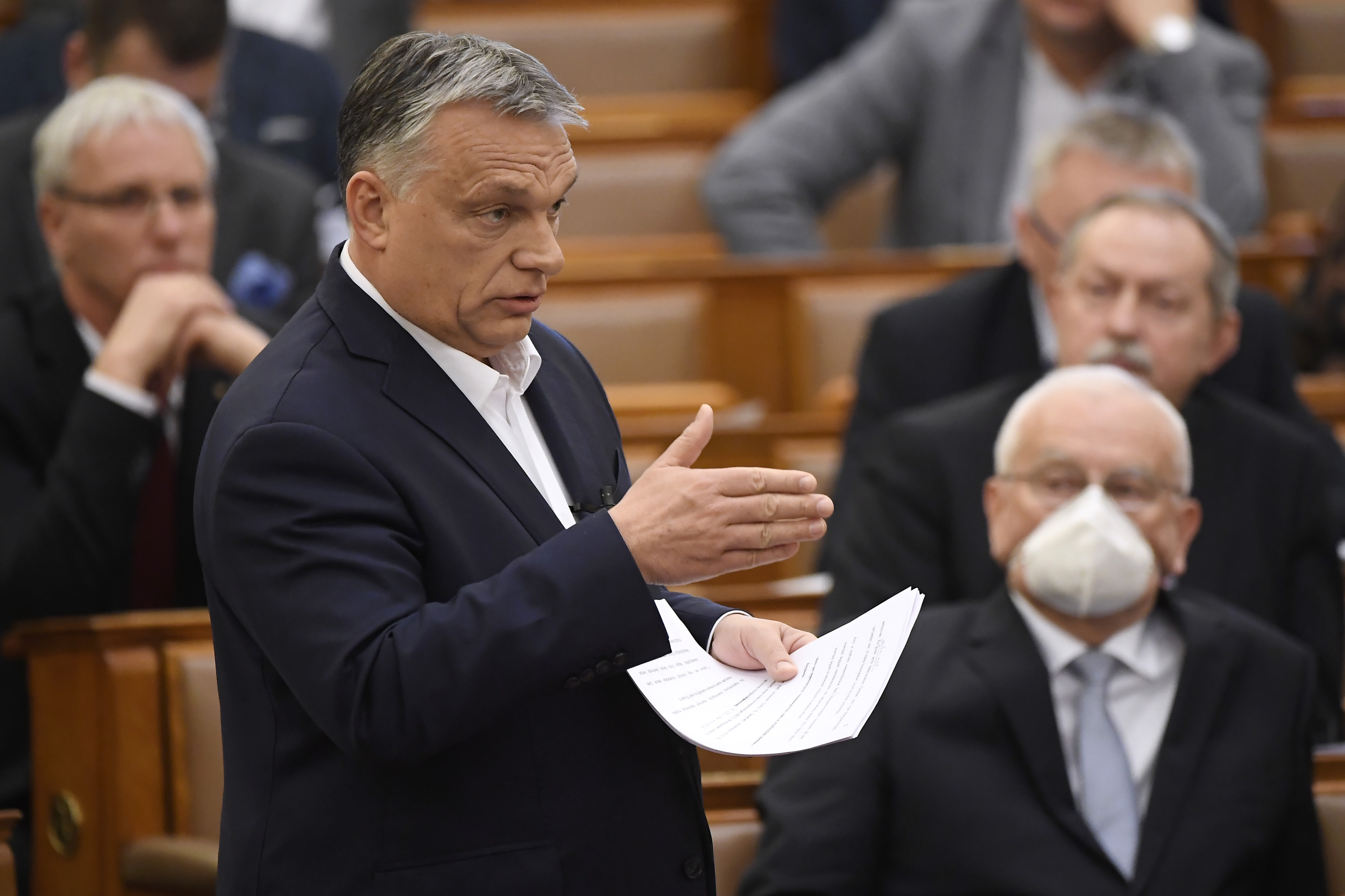 Hungarian PM Orban speaks to parliament