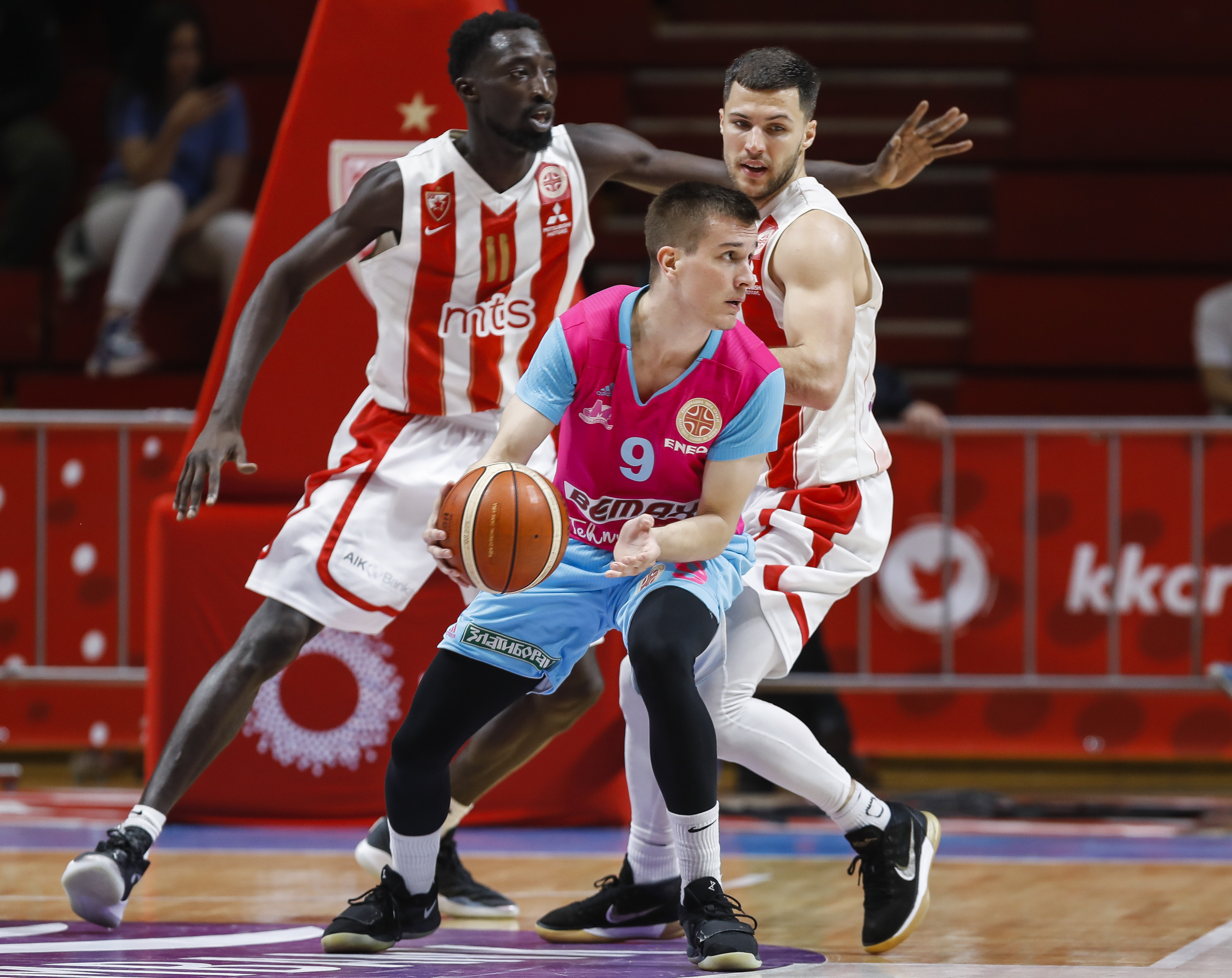 Kosarka Kosarkaska Liga Srbije Play Off Polufinale season 2018-2019
Crvena Zvezda v Mega Bemax
Ognjen Carapic (C) Billy Baron (R) and Faye Mouhammad
Belgrade, 06.02.2019
Foto: Srdjan Stevanovic/Starsportphoto ©