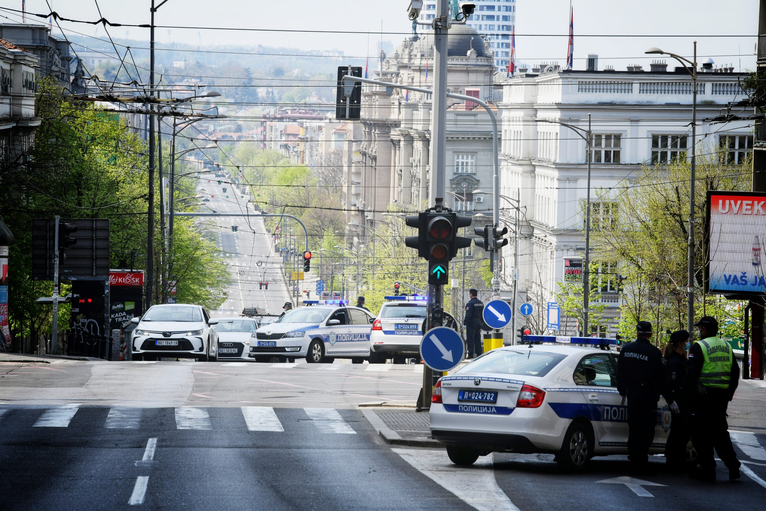 Beograd 11.04.2020. Proleće, Koronavirus, policijski čas, vikend, puste ulice, policija Foto: Vesna Lalić/Nova.rs