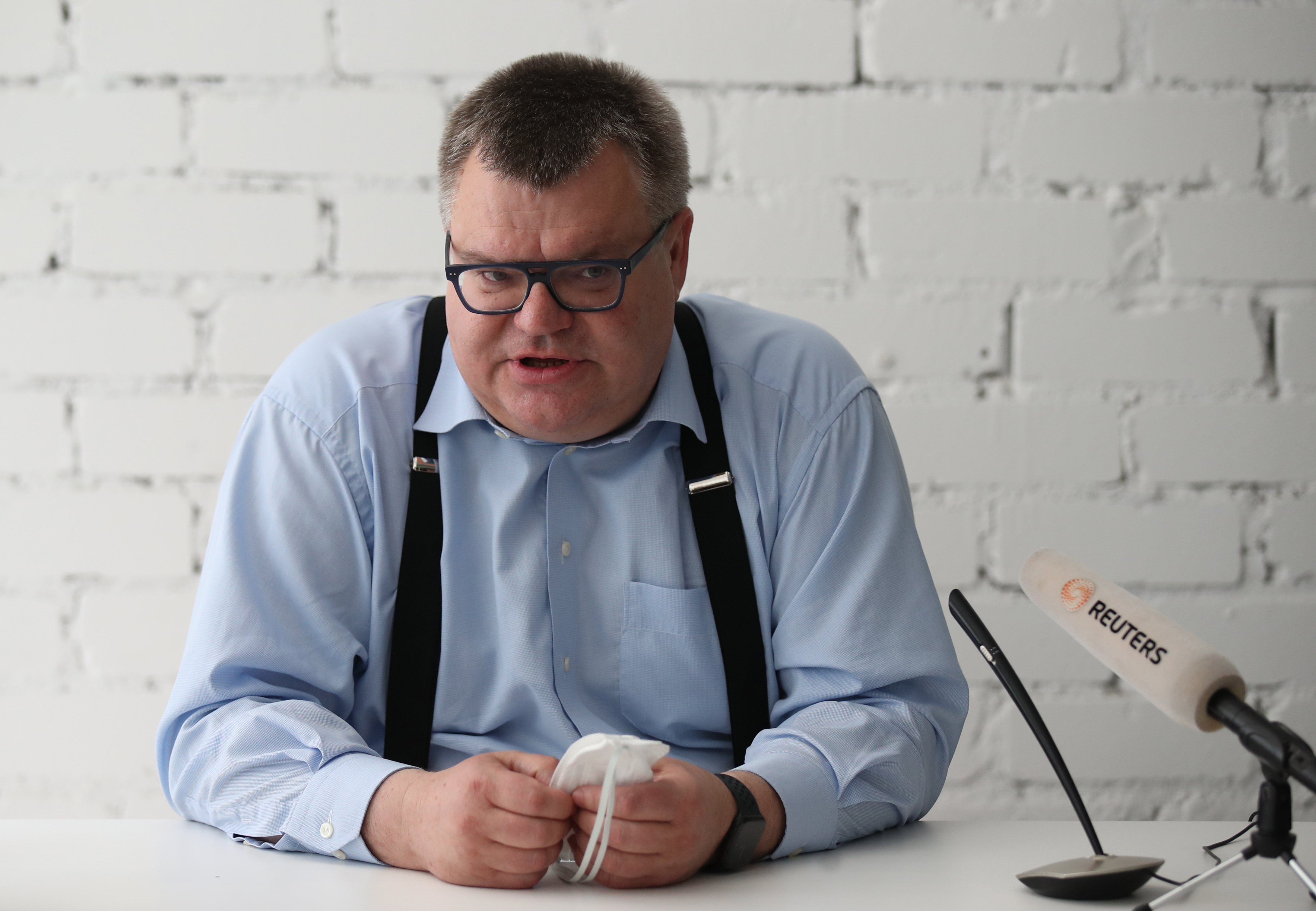 Belarusian presidential candidate Viktor Babariko holds press conference
