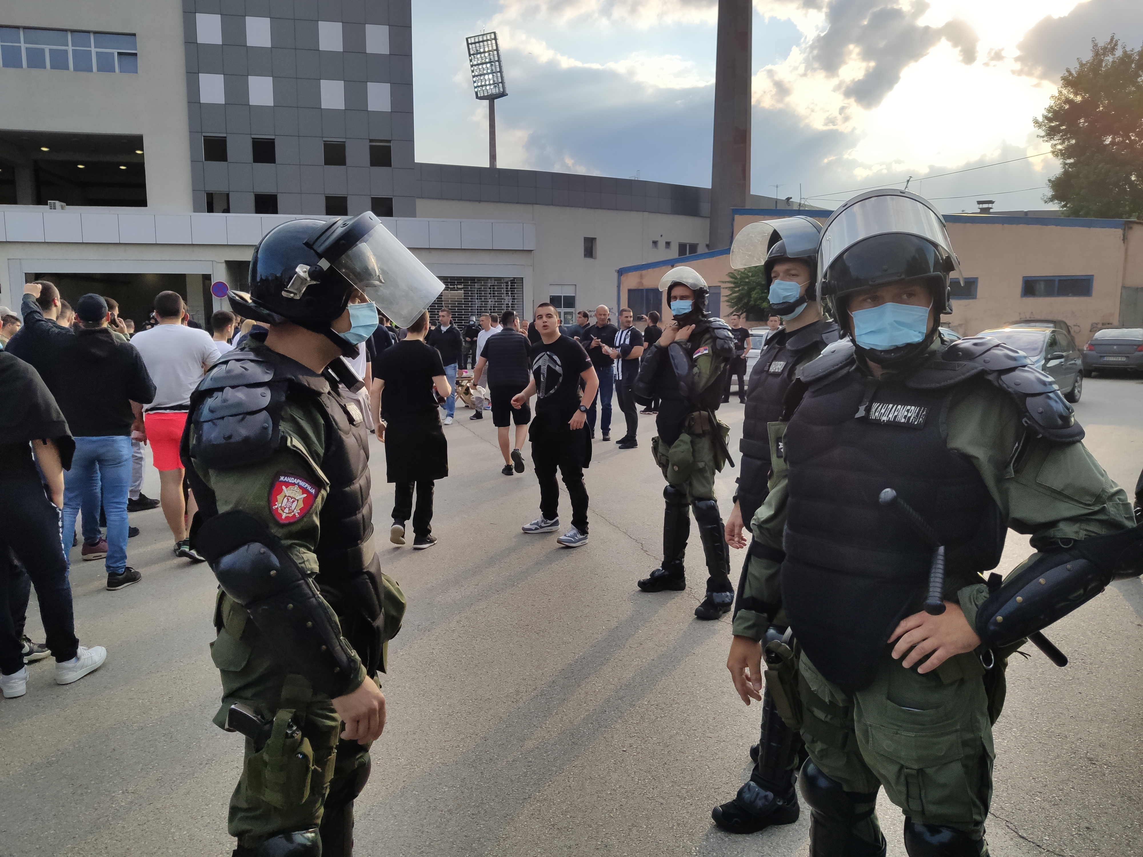 Nis 24. jun 2020. Finale Kupa Srbije Vojvodina Partizan naviijaci policija Foto:Goran Srdanov/Nova.rs