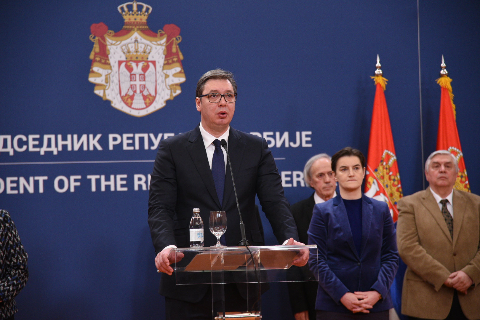 Beograd 15.03.2020. Aleksandar Vučić, Ana Brnabić. Krizni štab, proglašenje vanrednog stanja, vanredno stanje Foto: Dragan Mujan/Nova.rs