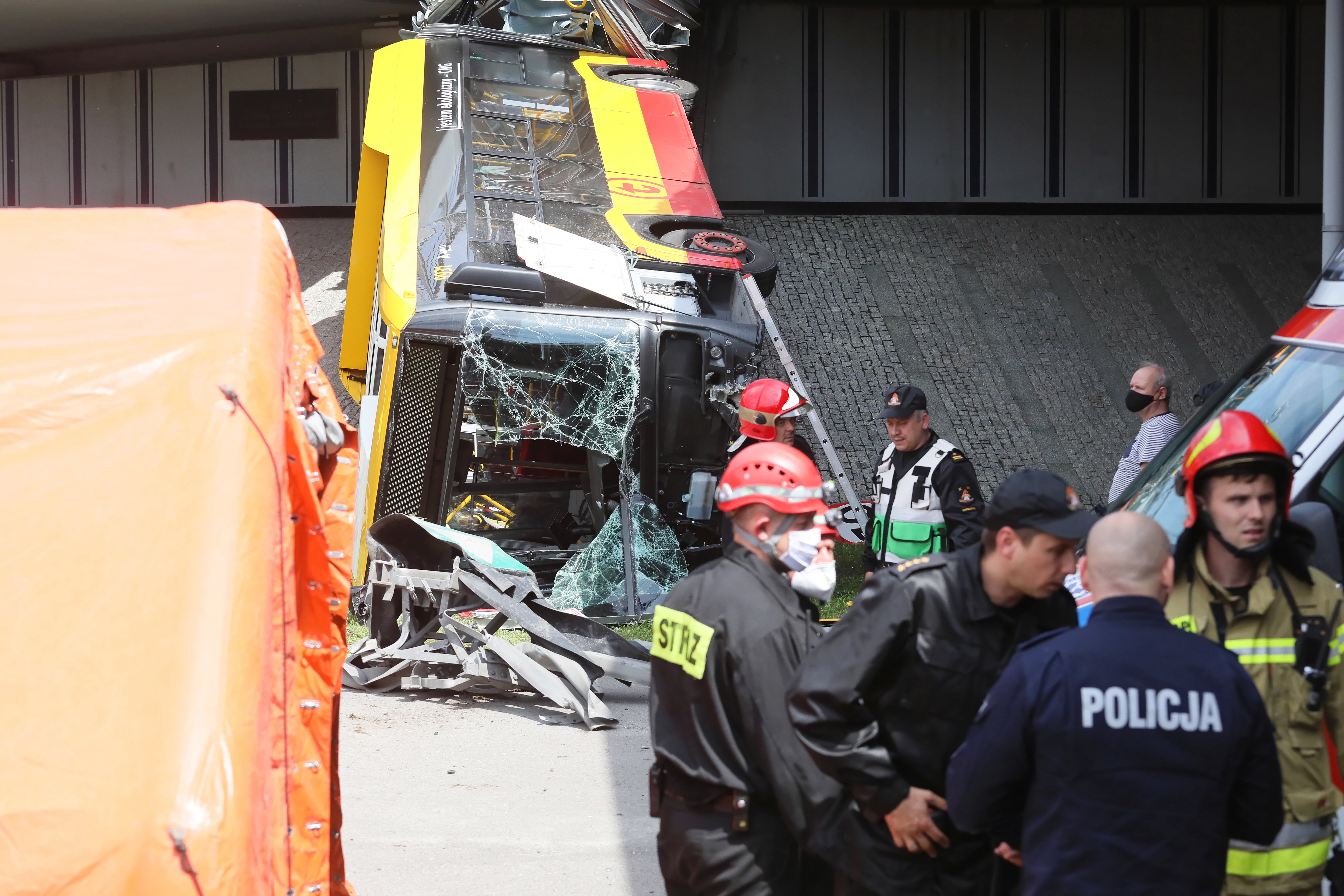 Bus accident in Warsaw