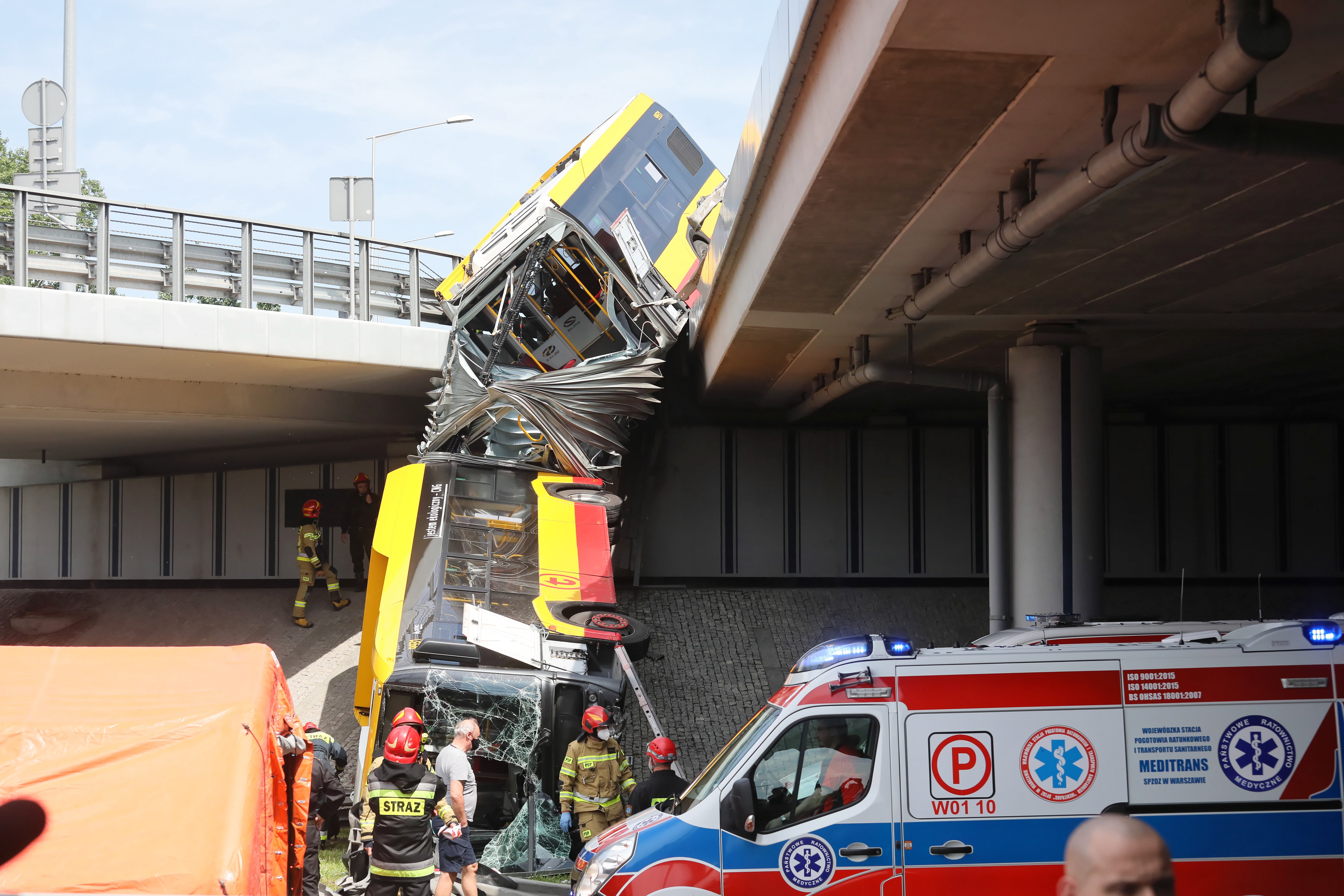 Bus accident in Warsaw