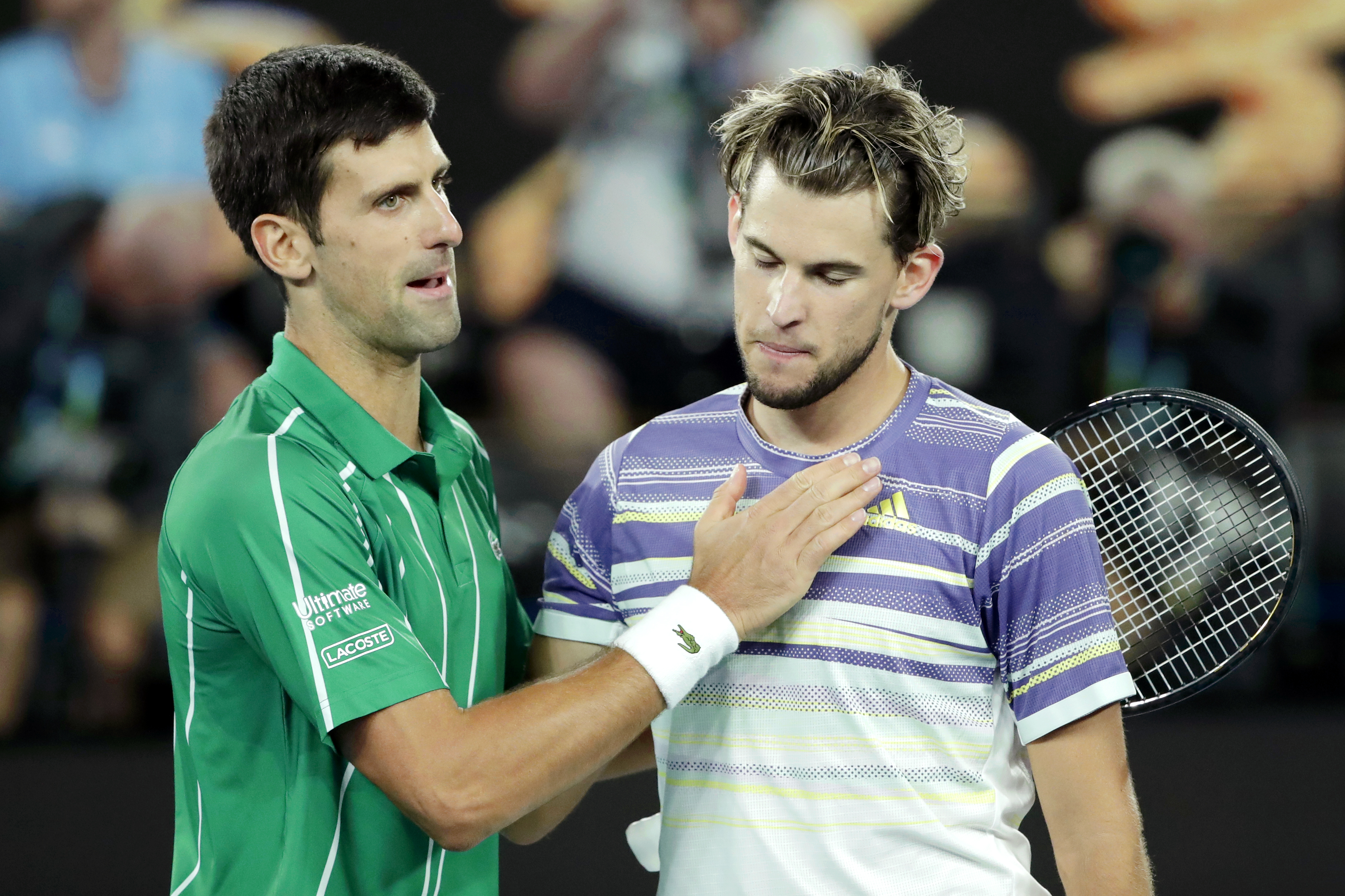 Novak Đoković i Dominik Tim Foto: EPA-EFE/FRANCIS MALASIG