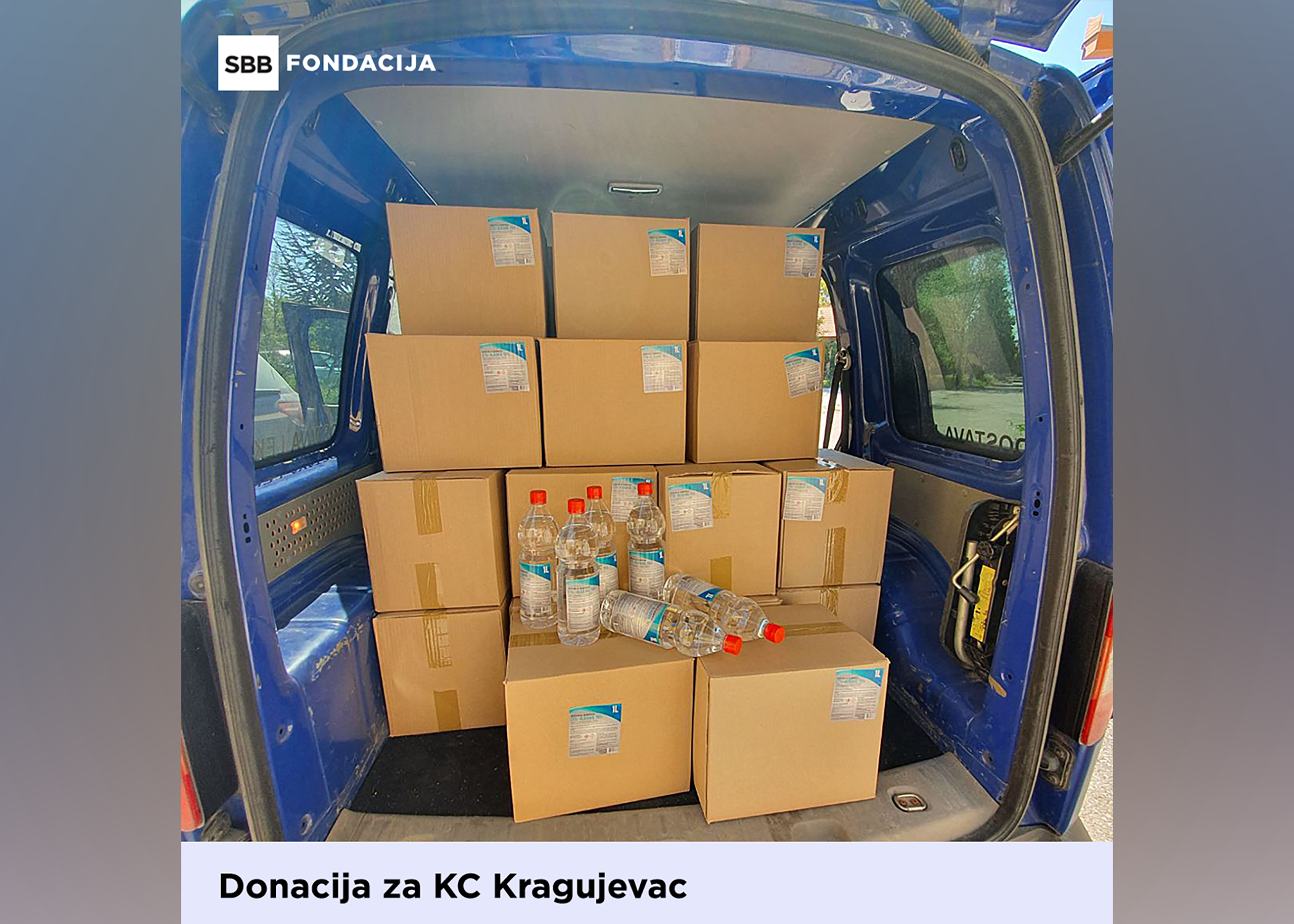 SBB fondacija obezbedila 600 litara  medicinskog alkohola za KC Kragujevac