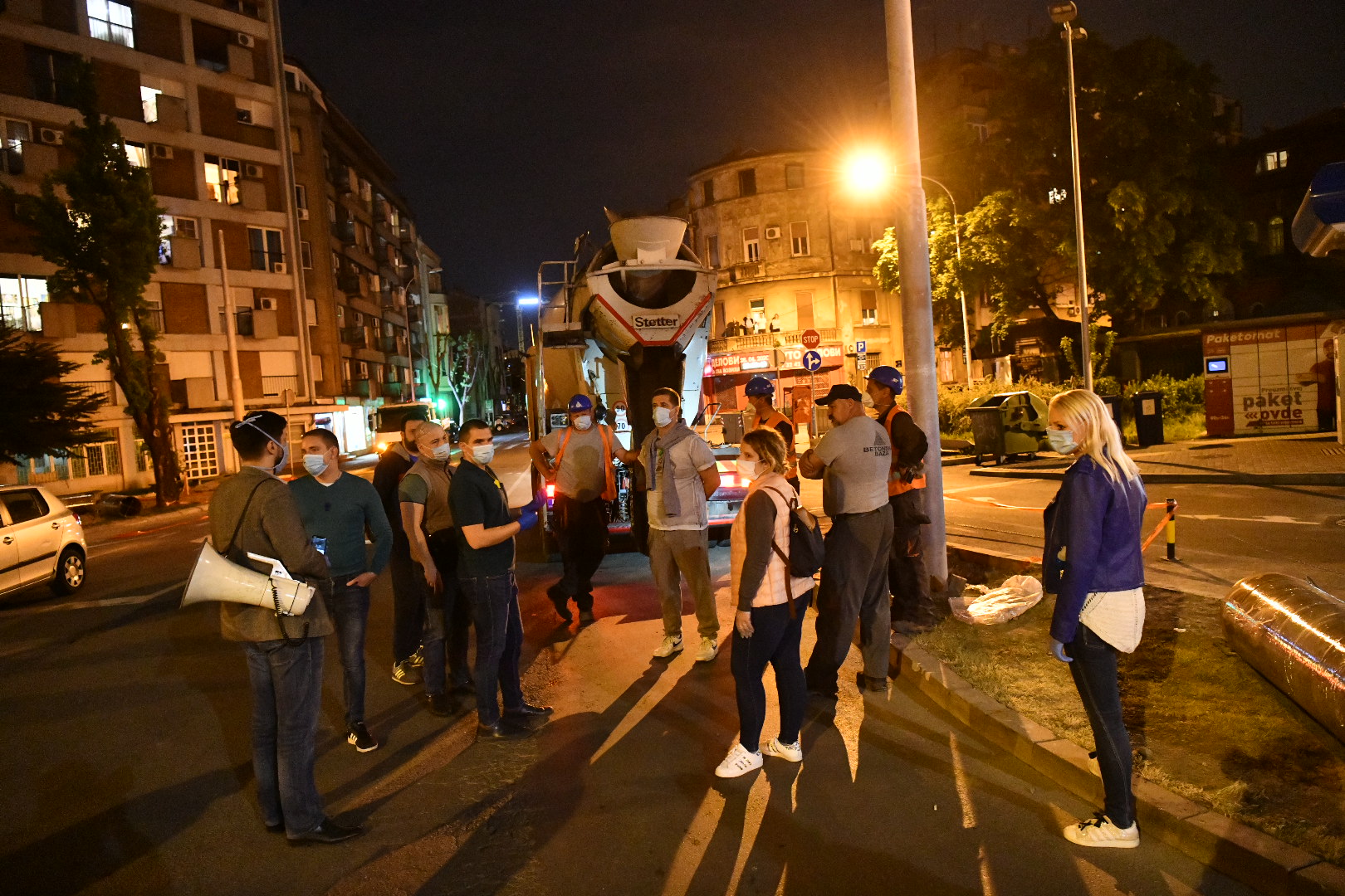 Beograd, 28.04.2020. Protest, izgradnja trolejbuske okretnice, donji Dorćol Foto: Vladislav Mitić/Nova.rs