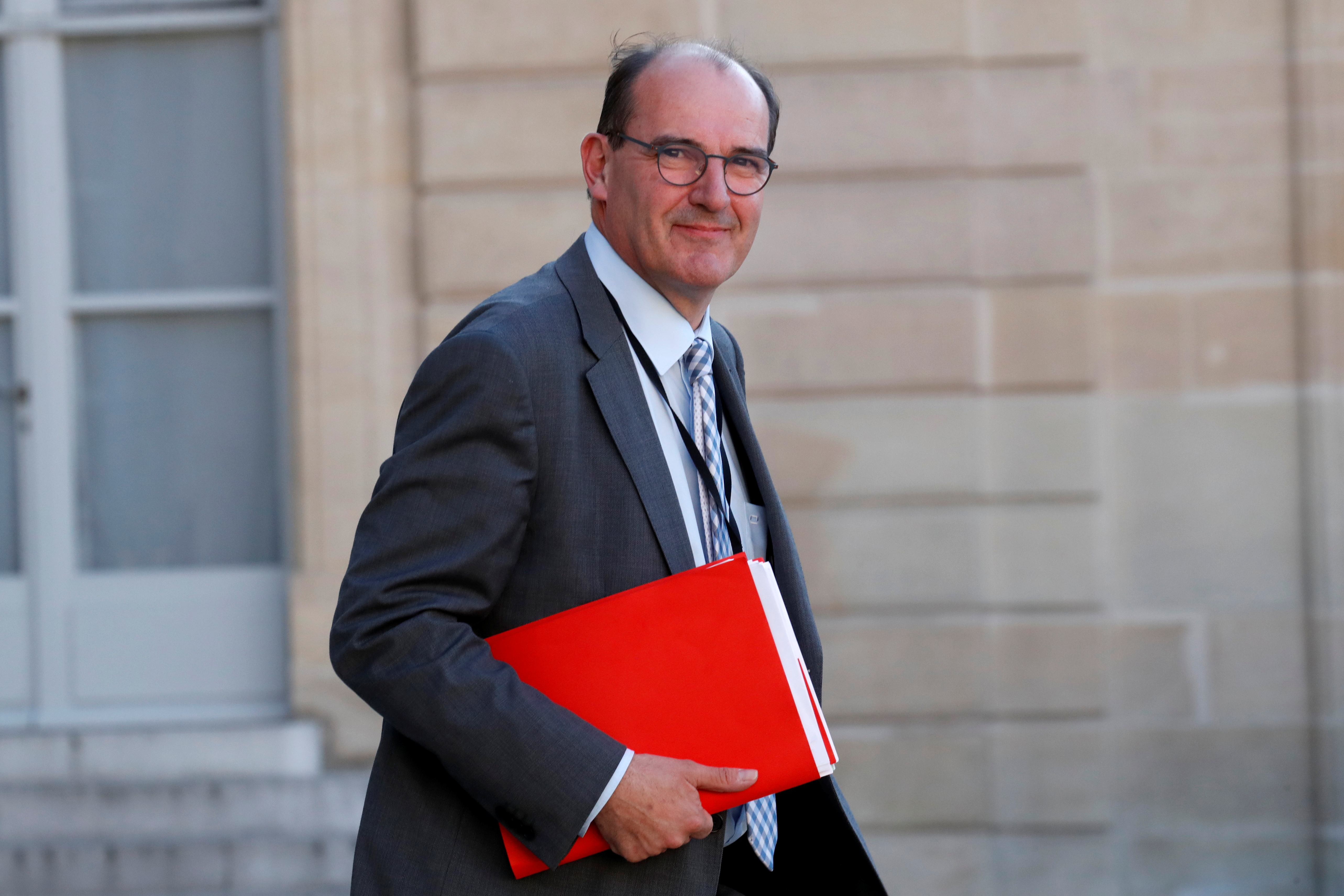 French government "deconfinement" coordinator Jean Castex leaves the Elysee Palace in Paris