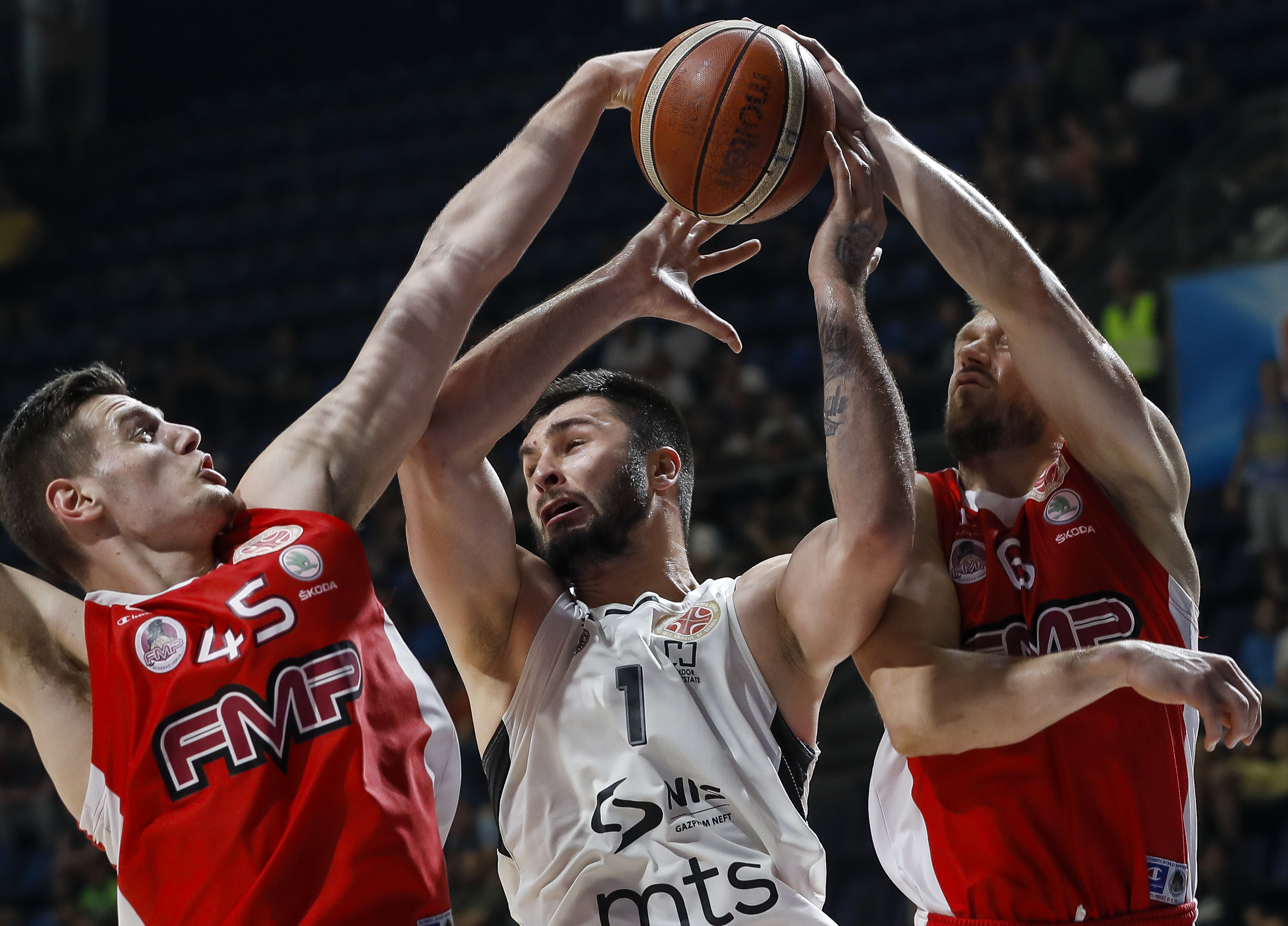 Kosarka Kosarkaska Liga Srbije PLAY OFF Semi Final Polufinale season 2018-2019
Partizan v FMP
Nikola Jankovic (C) Stefan Djordjevic (L) and Marko Jeremic (R)
Belgrade, 07.06.2019
foto: Srdjan Stevanovic/Starsportphoto ©