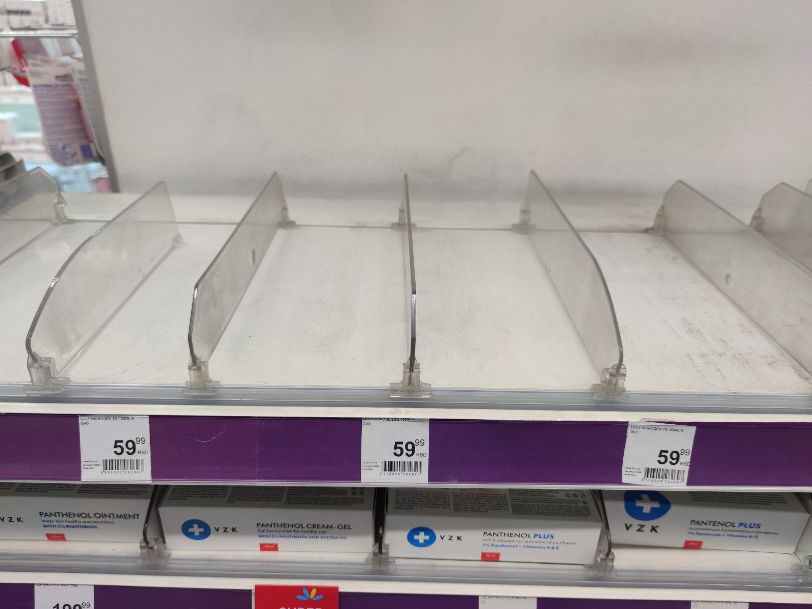 Prazne prodavnice, kupovina koronavirus