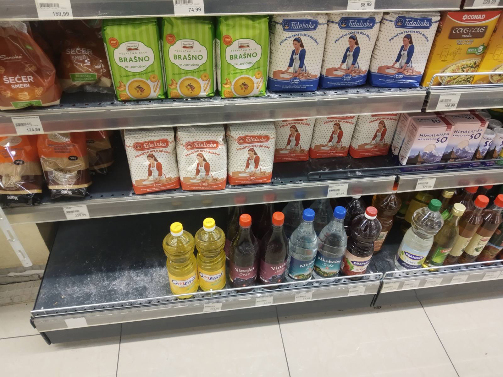 Prazne prodavnice, kupovina koronavirus