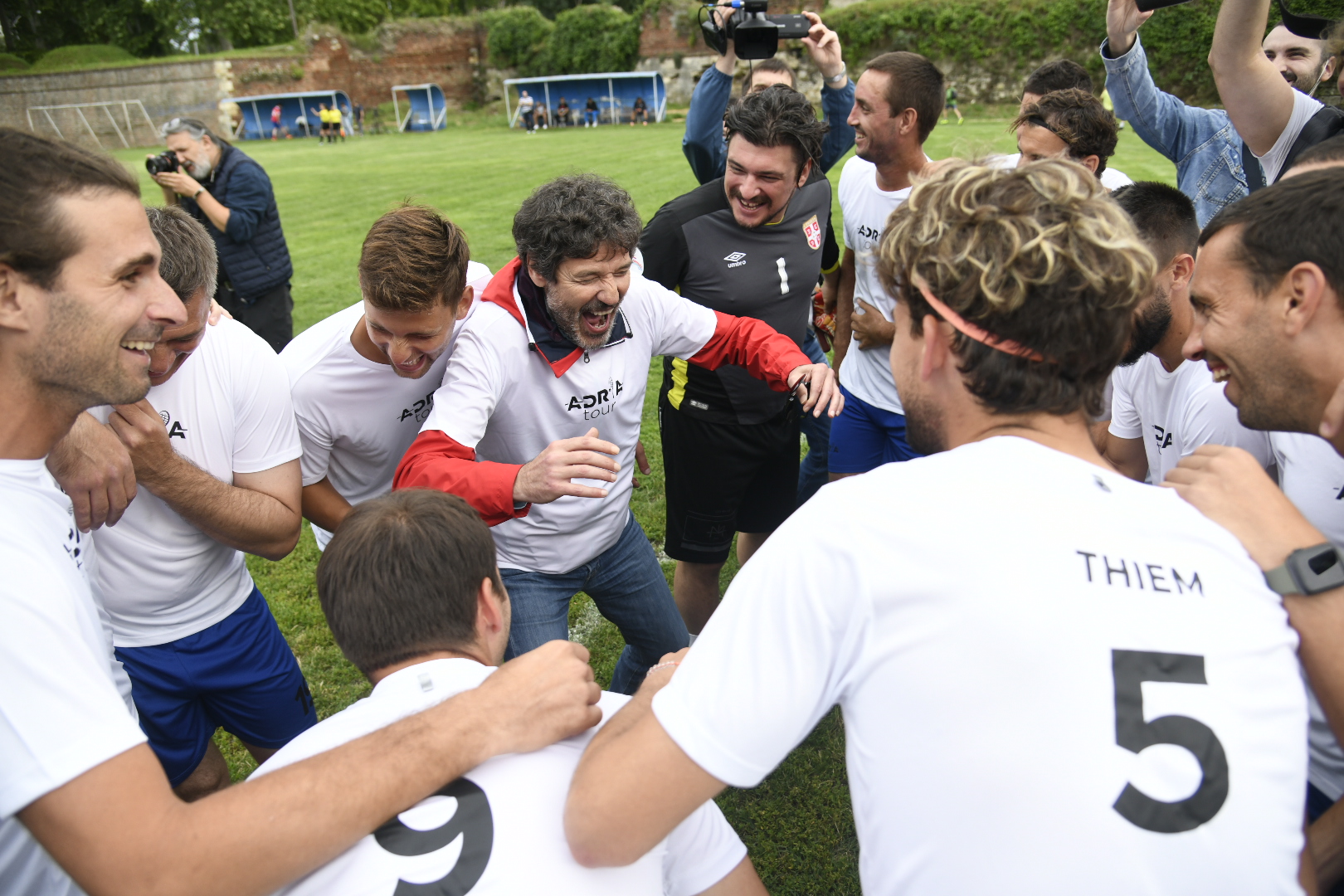 Beograd 11.06.2020. Dragan Jovanović, Gagi Jovanović, Novak Đoković, Novak Djoković, poznati, fudbal, fudbalska utakmica Foto: Nemanja Jovanović/Nova.rs