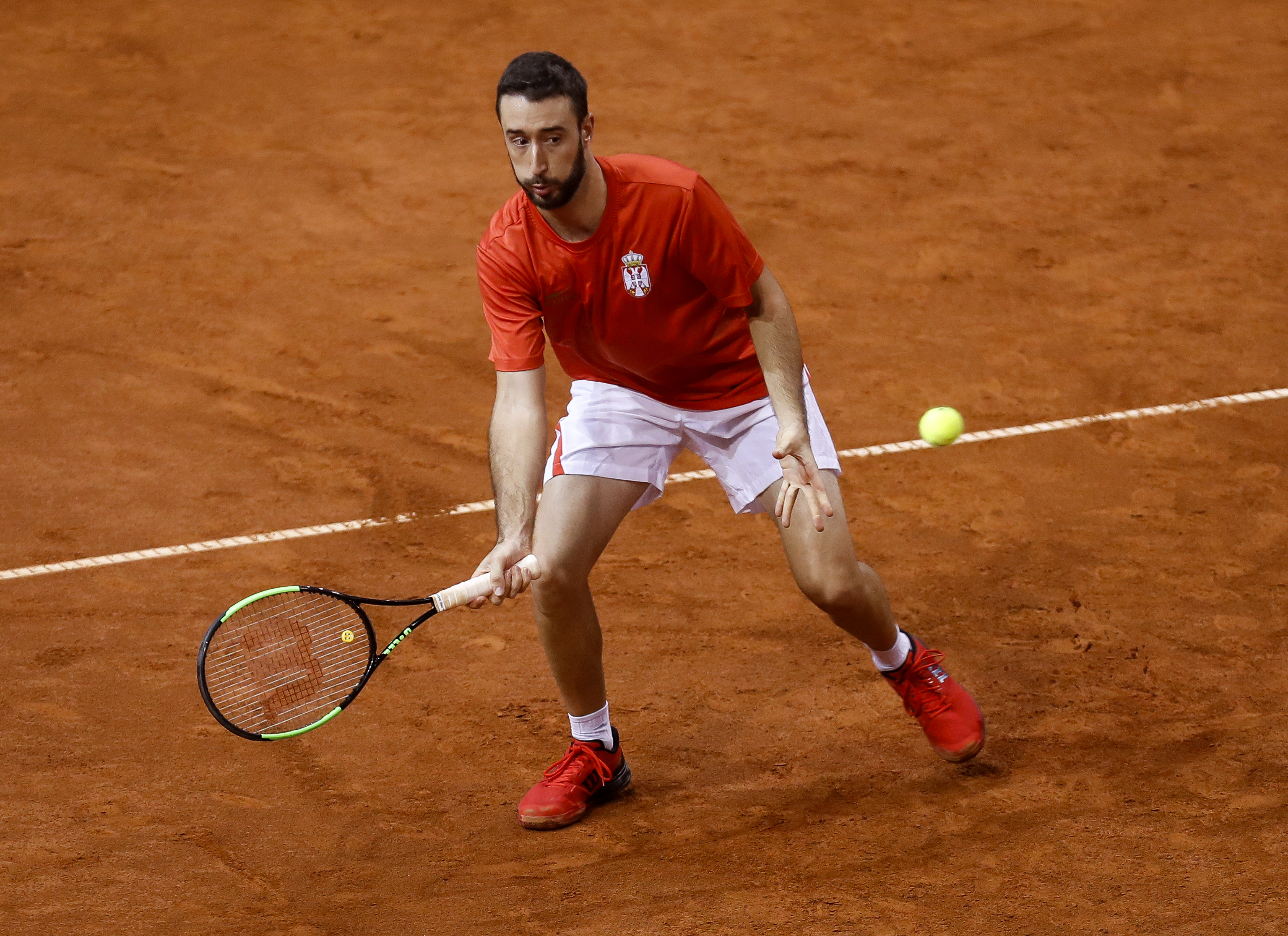 Tennis Tenis Davis Cup First Round
Srbija v USA
Nikola Milojevic and Miljan Zekic (SRB) v Ryan Harrison and Steve Johnson (USA)
Nikola Milojevic in action
Nis, 02.03.2018.
foto: Srdjan Stevanovic/Starsportphoto ©
