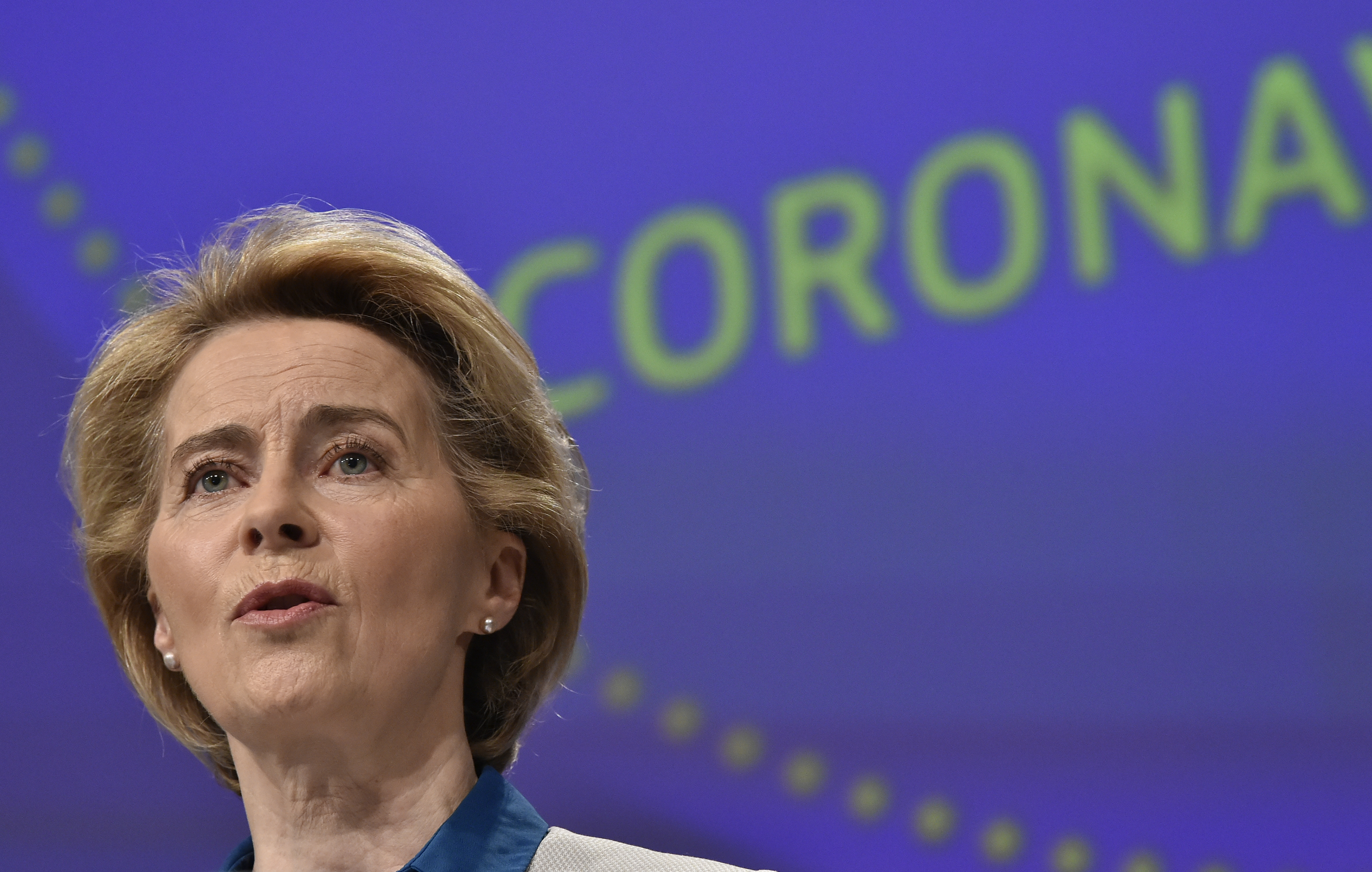 President of European Commission Ursula von der Leyen holds a press conference