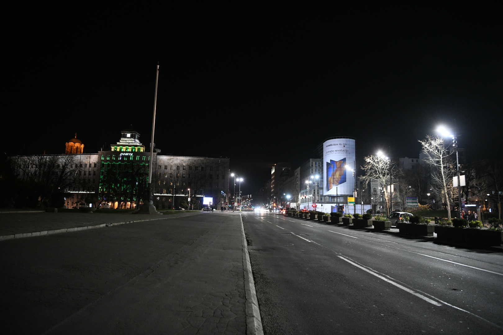 Beograd 17.03.2020. Prazan grad, ulice, vanredno stanje, zabrana izlaska za penzionere, proglašenje, koronavirus, veče, noć Foto: Vesna Lalić/Nova.rs